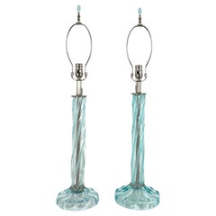 Vintage Donghia Signed Murano Glass Table Lamps