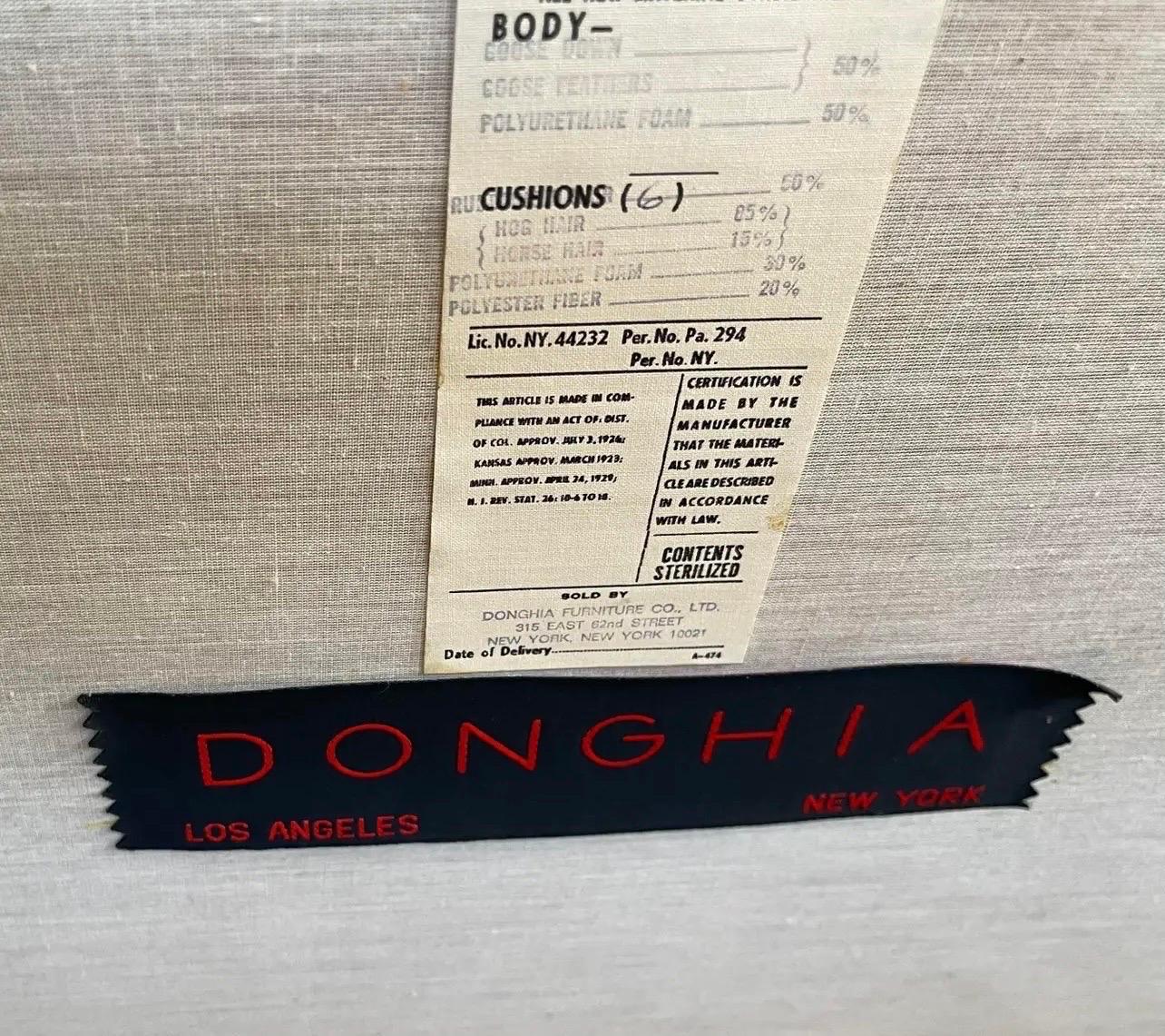 Contemporary Donghia Signed Tan 100% Suede Leather Three Seater Sofa