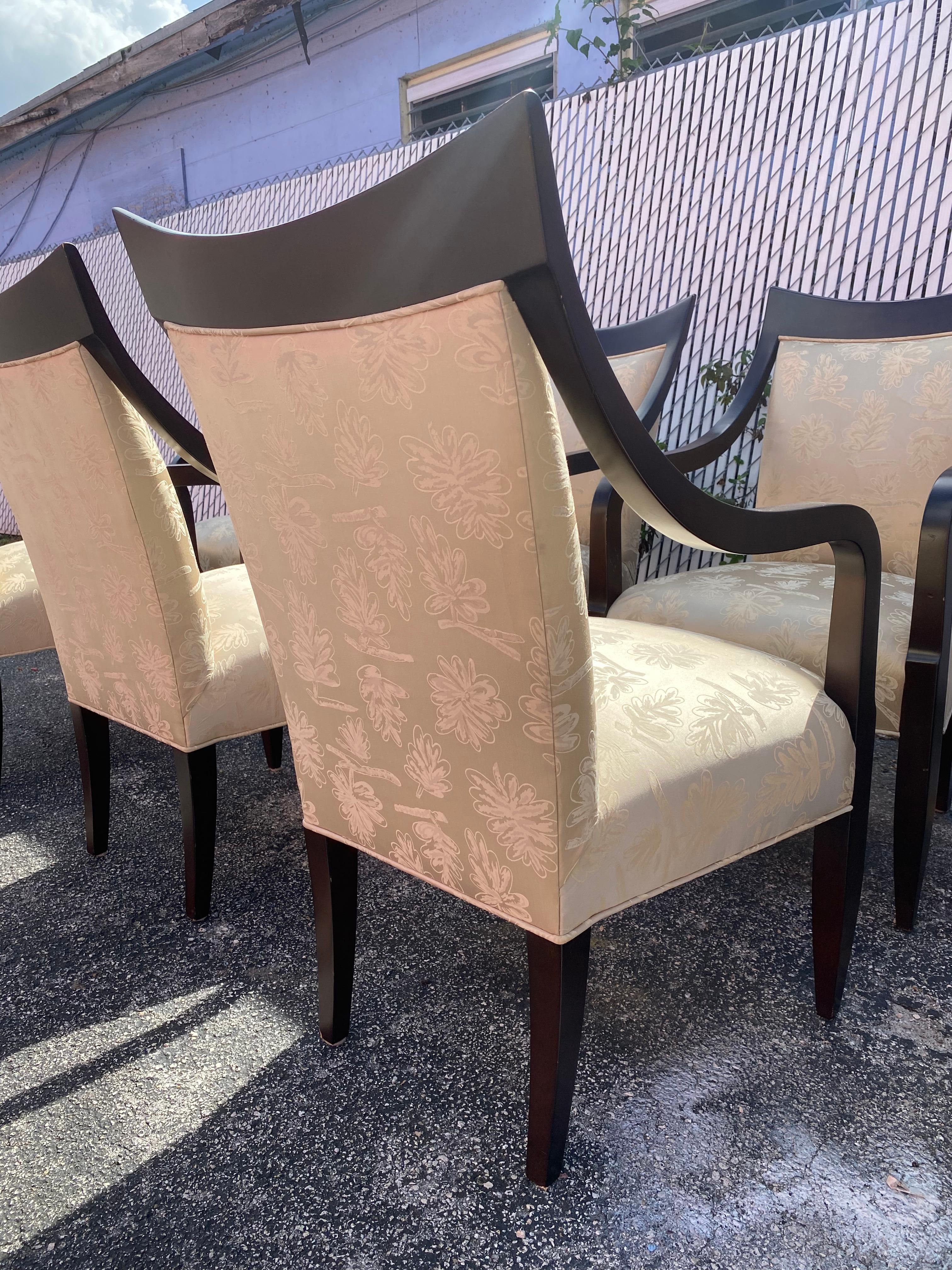 Donghia Silk Sculptural Wood Dining Chairs, Set of 8 For Sale 4