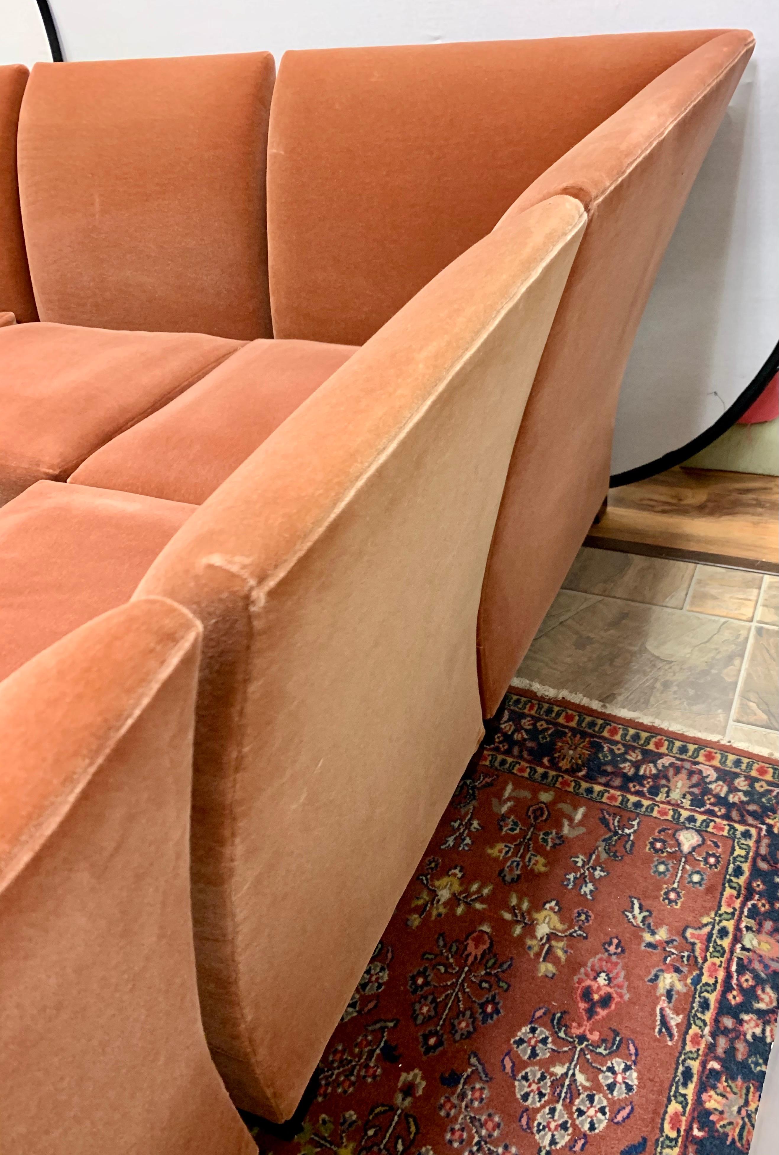 Donghia Six Piece Modular Sofa Sectional with Mohair Fabric 9