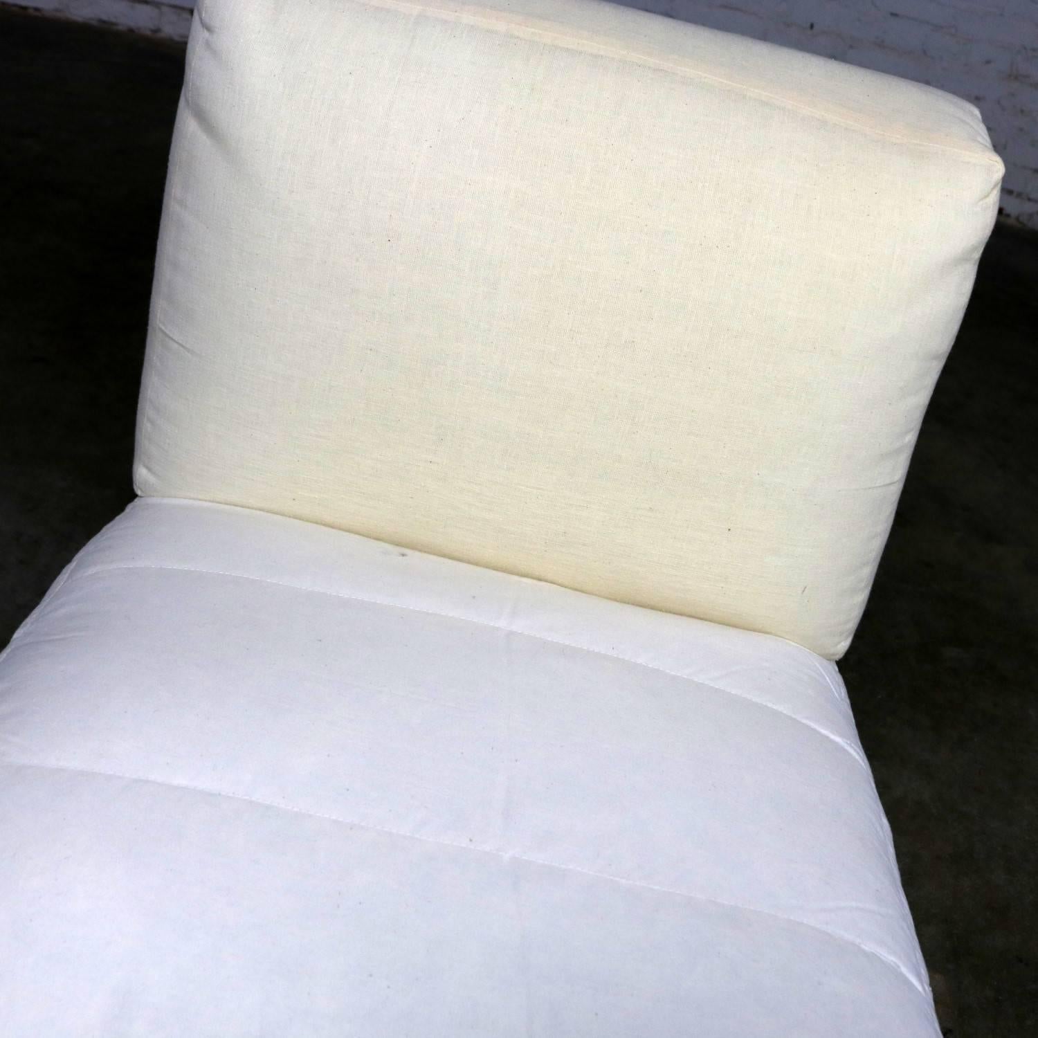 Donghia Slipper Chair by Angelo Donghia, One Slipcovered One Not 5