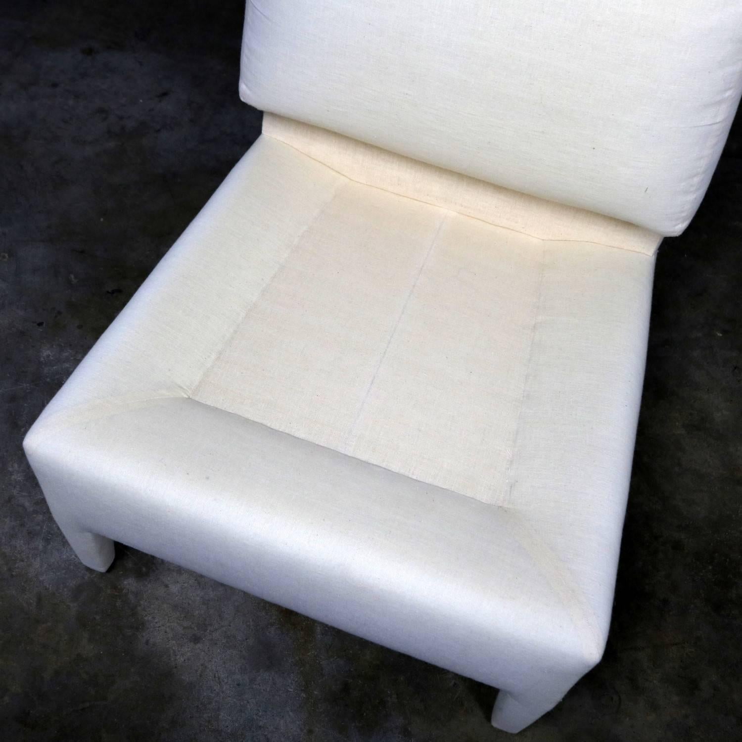 Donghia Slipper Chair by Angelo Donghia, One Slipcovered One Not 6