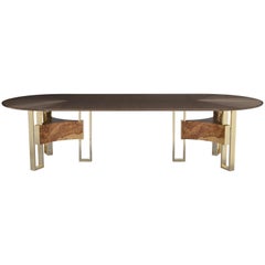 Donghia Starre Obround Dining Table, Walnut Wood with Open Grain Finish