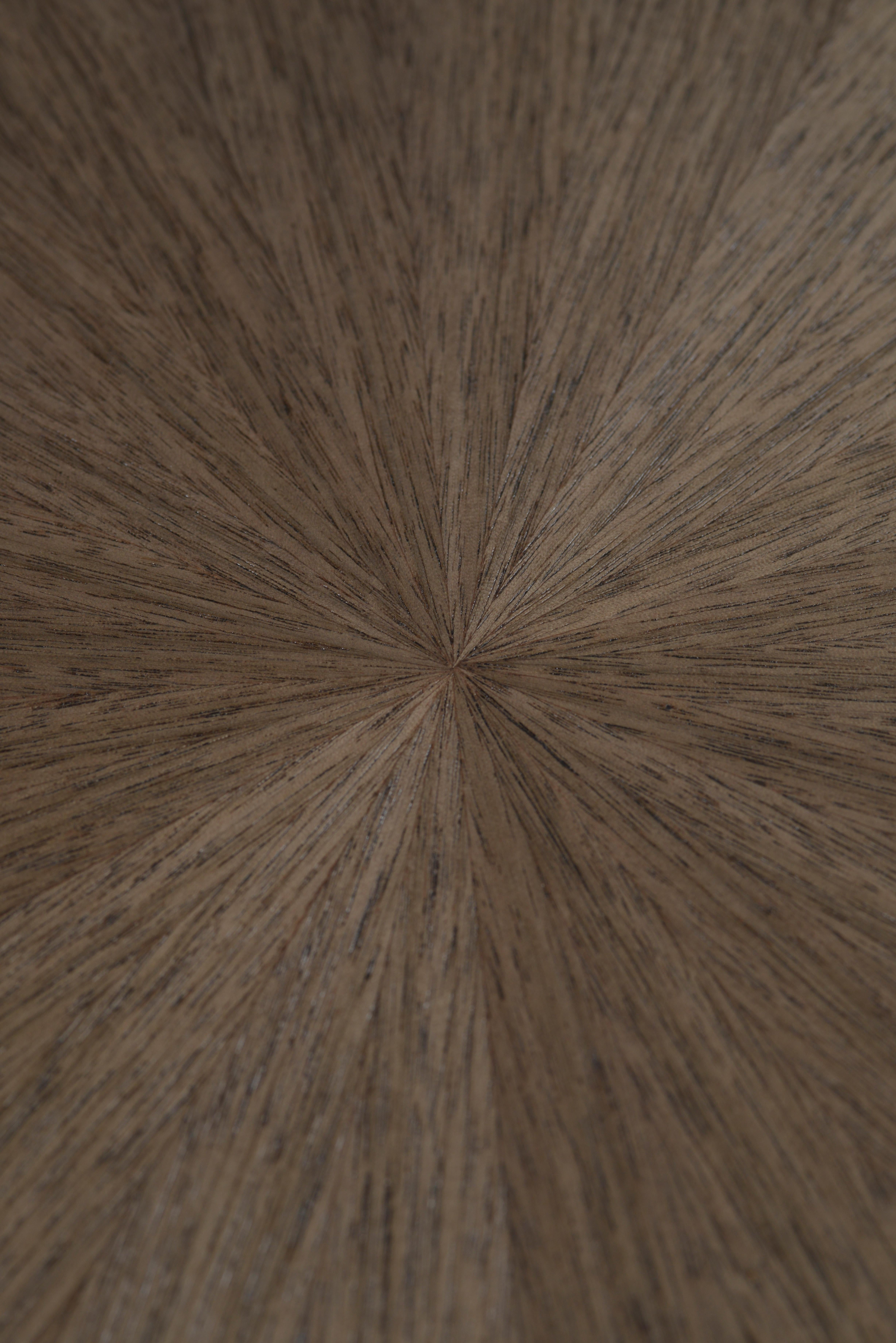 Modern Donghia Starre Round Dining Table, Walnut Wood with Open Grain Finish For Sale