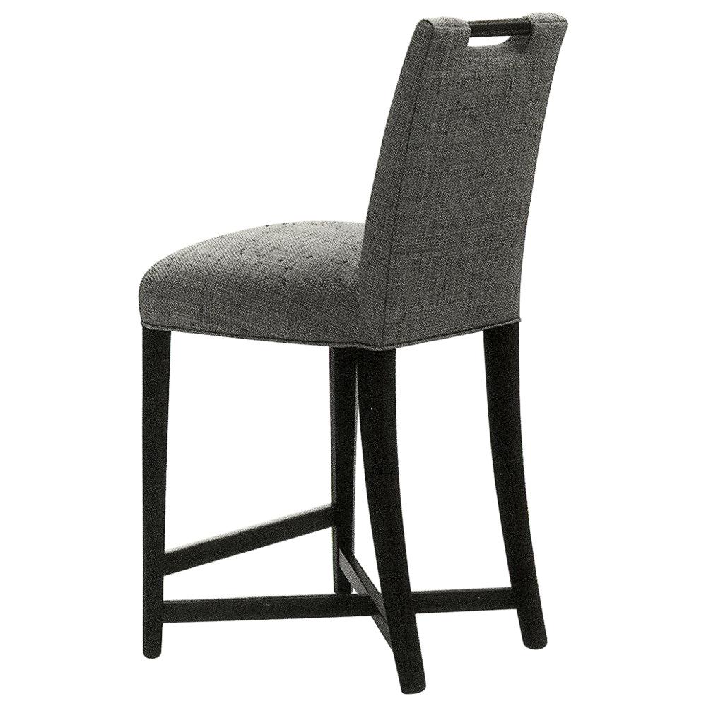 Donghia Studio X-Bar Chair in Silver Roxie Upholstery with Wood Handle For Sale