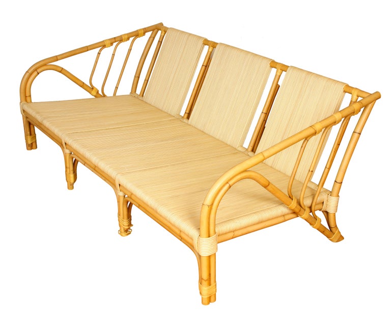 Donghia ThreeSeat Rattan Sofa For Sale at 1stdibs