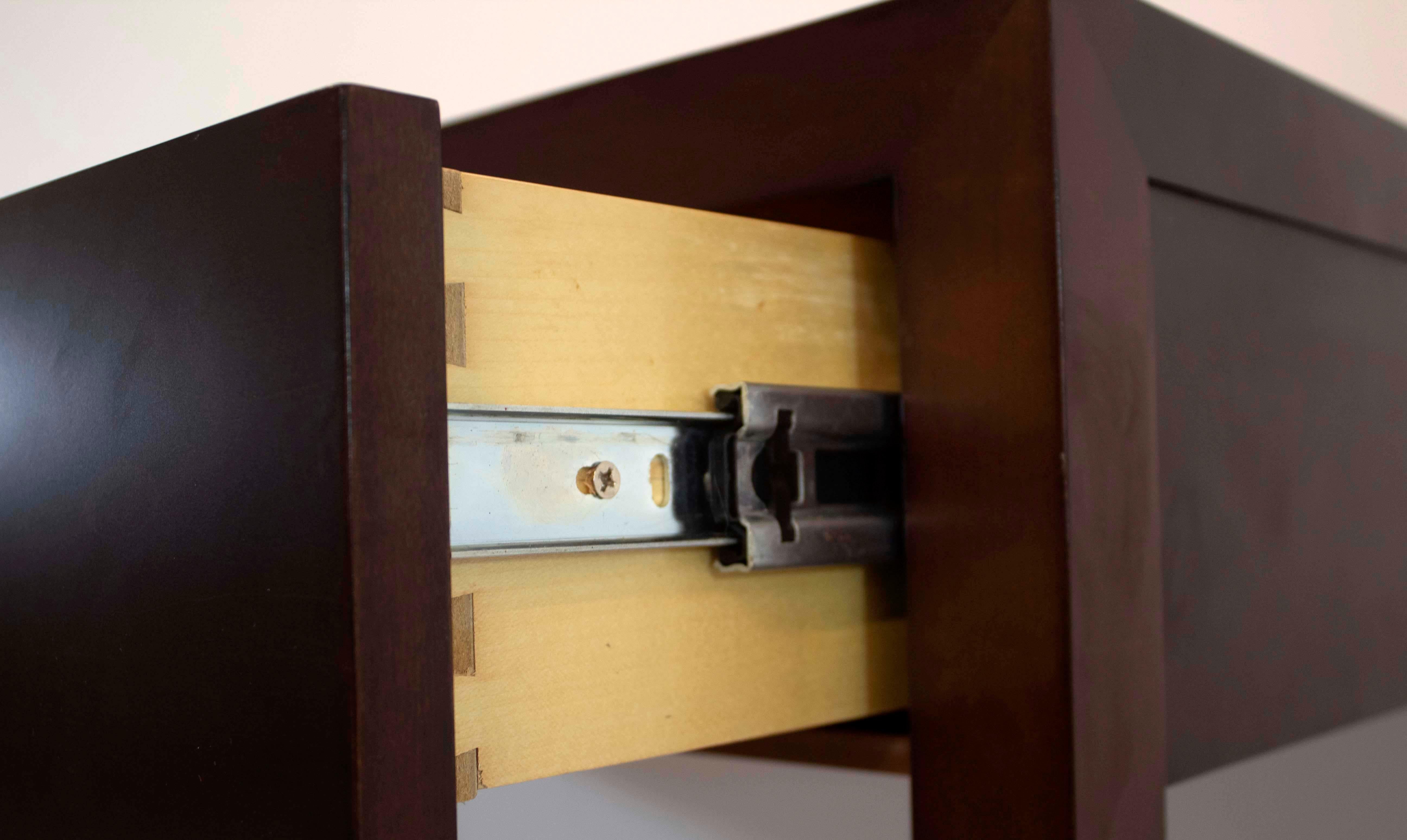 Donghia Wood & Chrome Parsons Style Desk 4