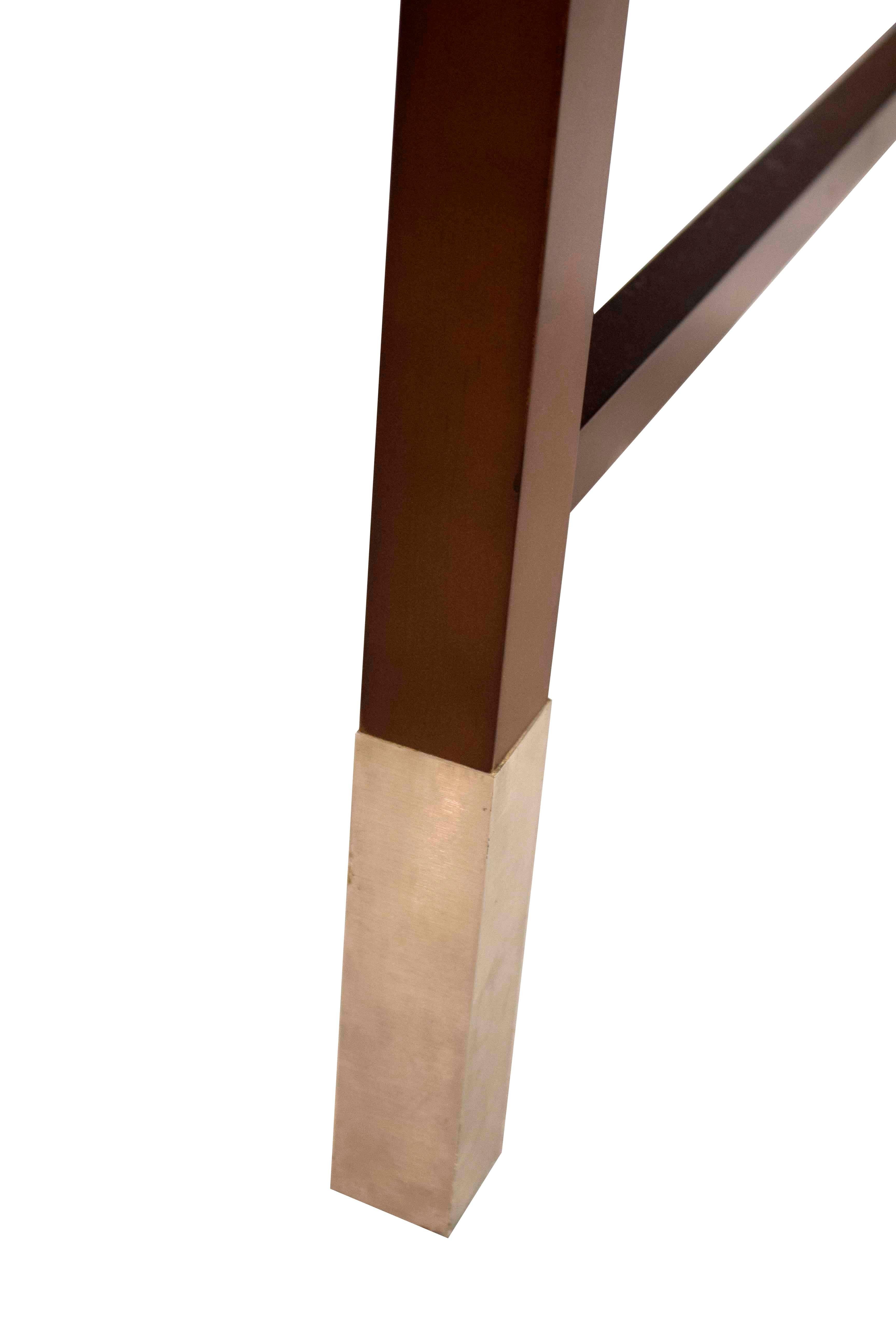 Donghia Wood & Chrome Parsons Style Desk 5