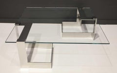 Donghia's Anchor Table in Polished Steel and Glass