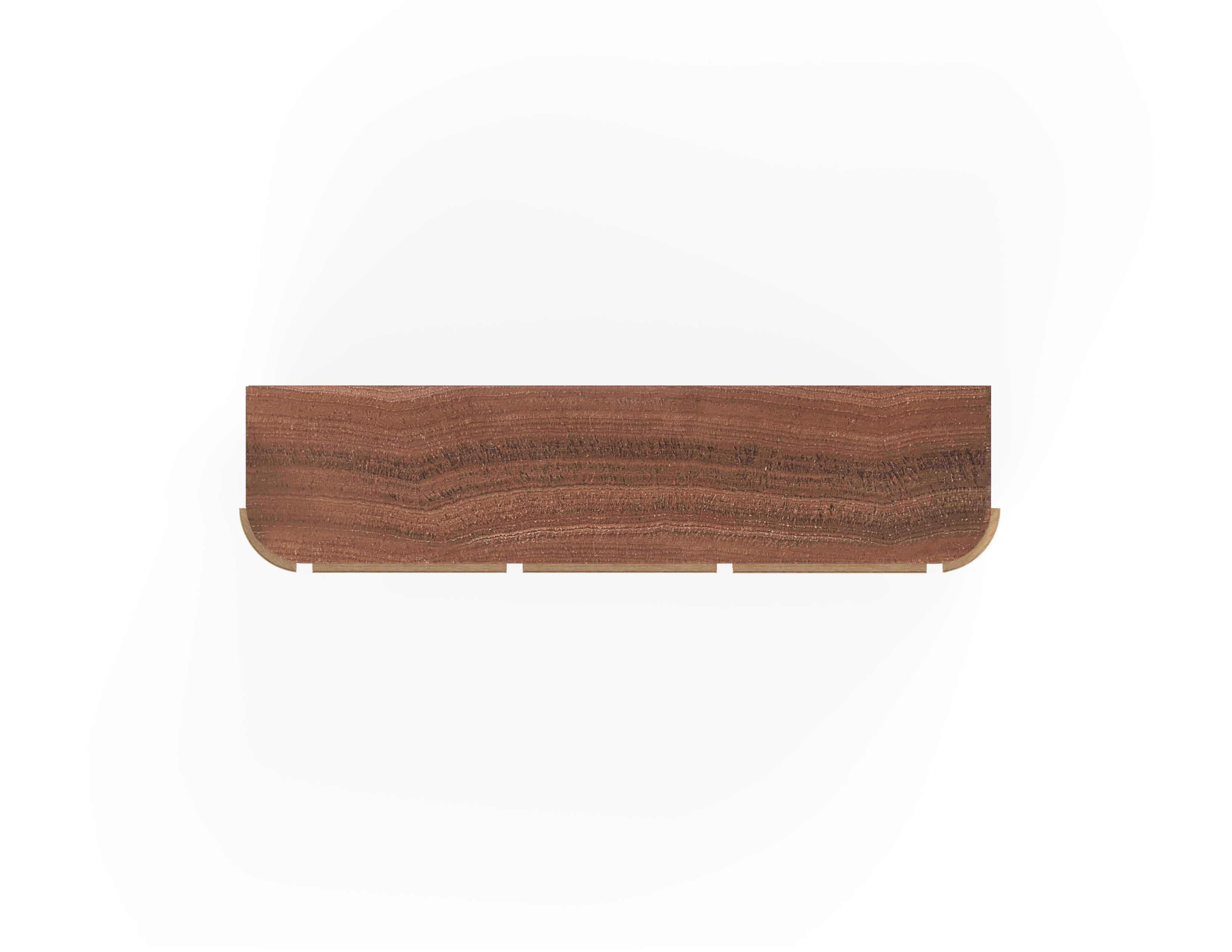 Contemporary  Credenza, Oak Body with Textured Lacquer Finish Details, Travertine Top  For Sale
