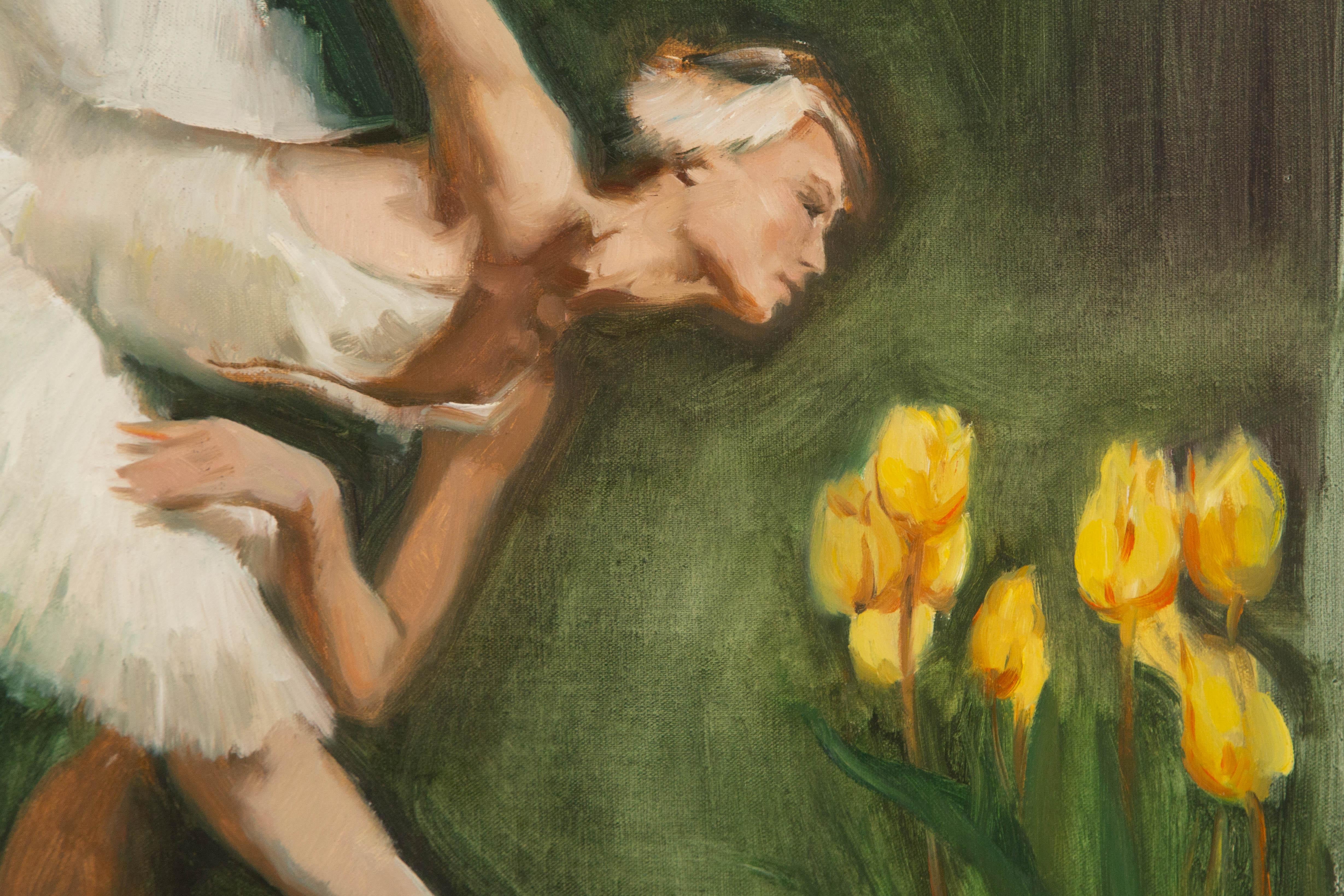 Dongxing Huang Floral Original Oil On Canvas 