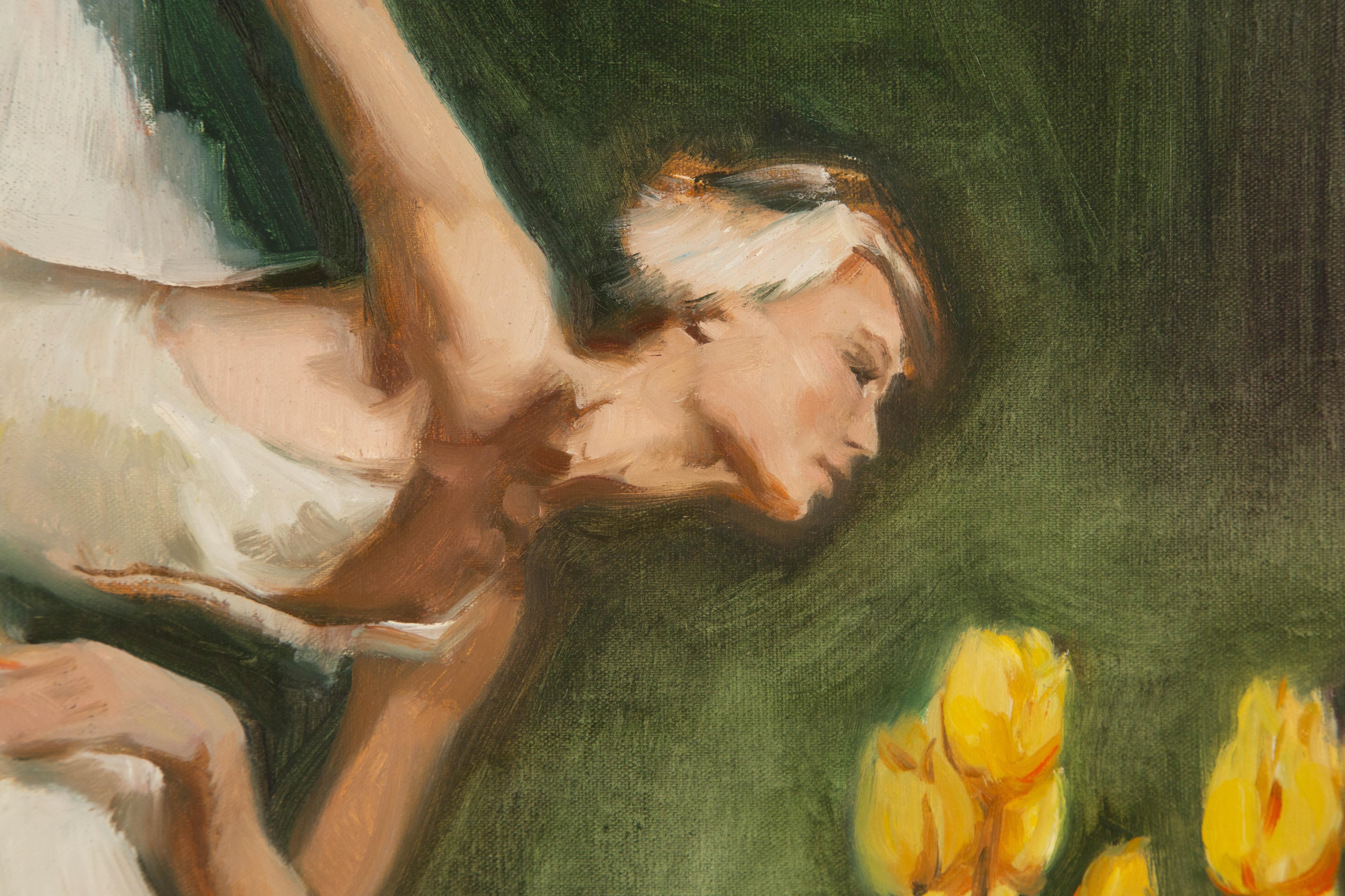 Dongxing Huang Floral Original Oil On Canvas 
