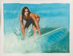 Dongxing Huang Sporty Original Oil On Canvas "Surfing"