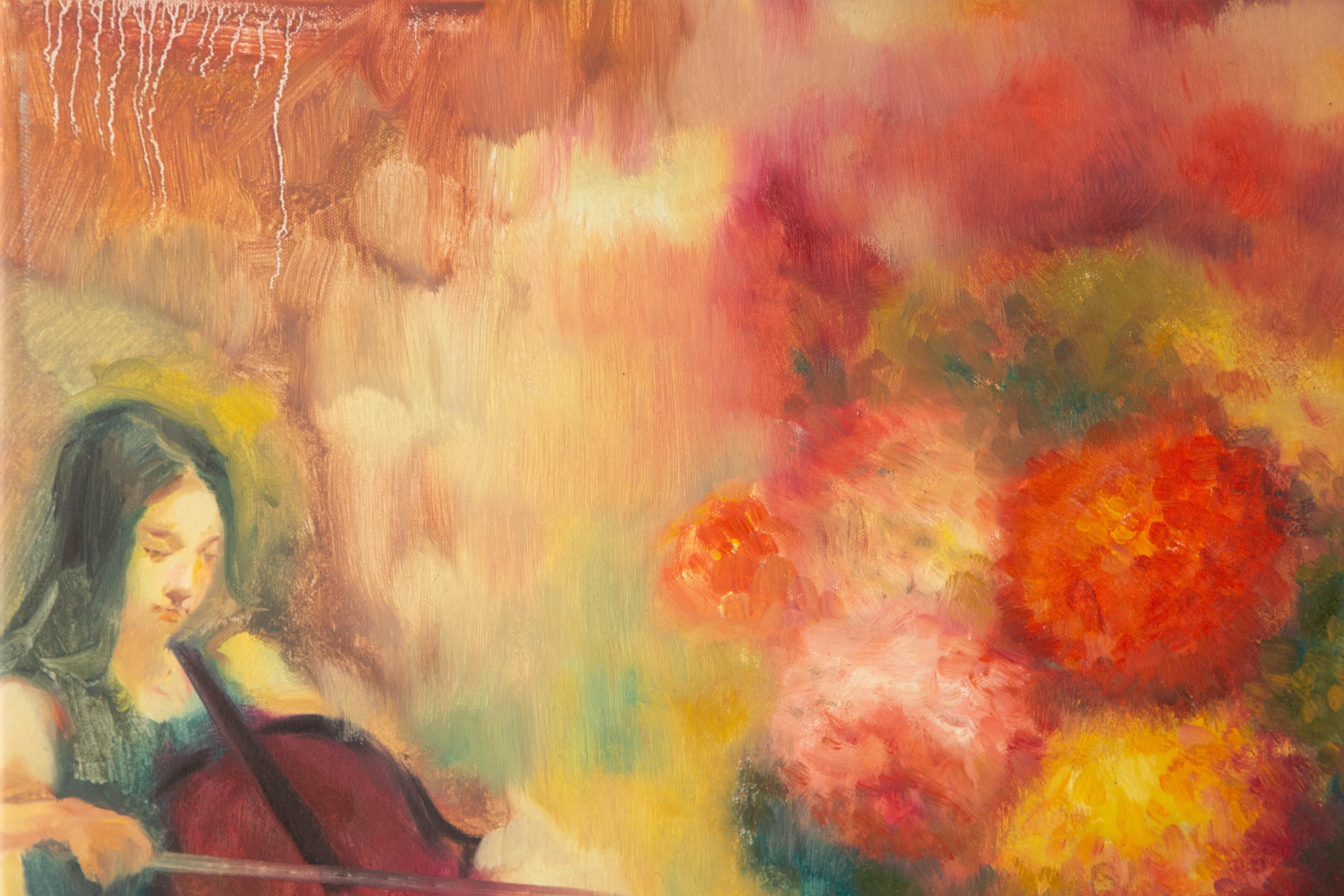 Dongxing Huang Floral Original Oil On Canvas 