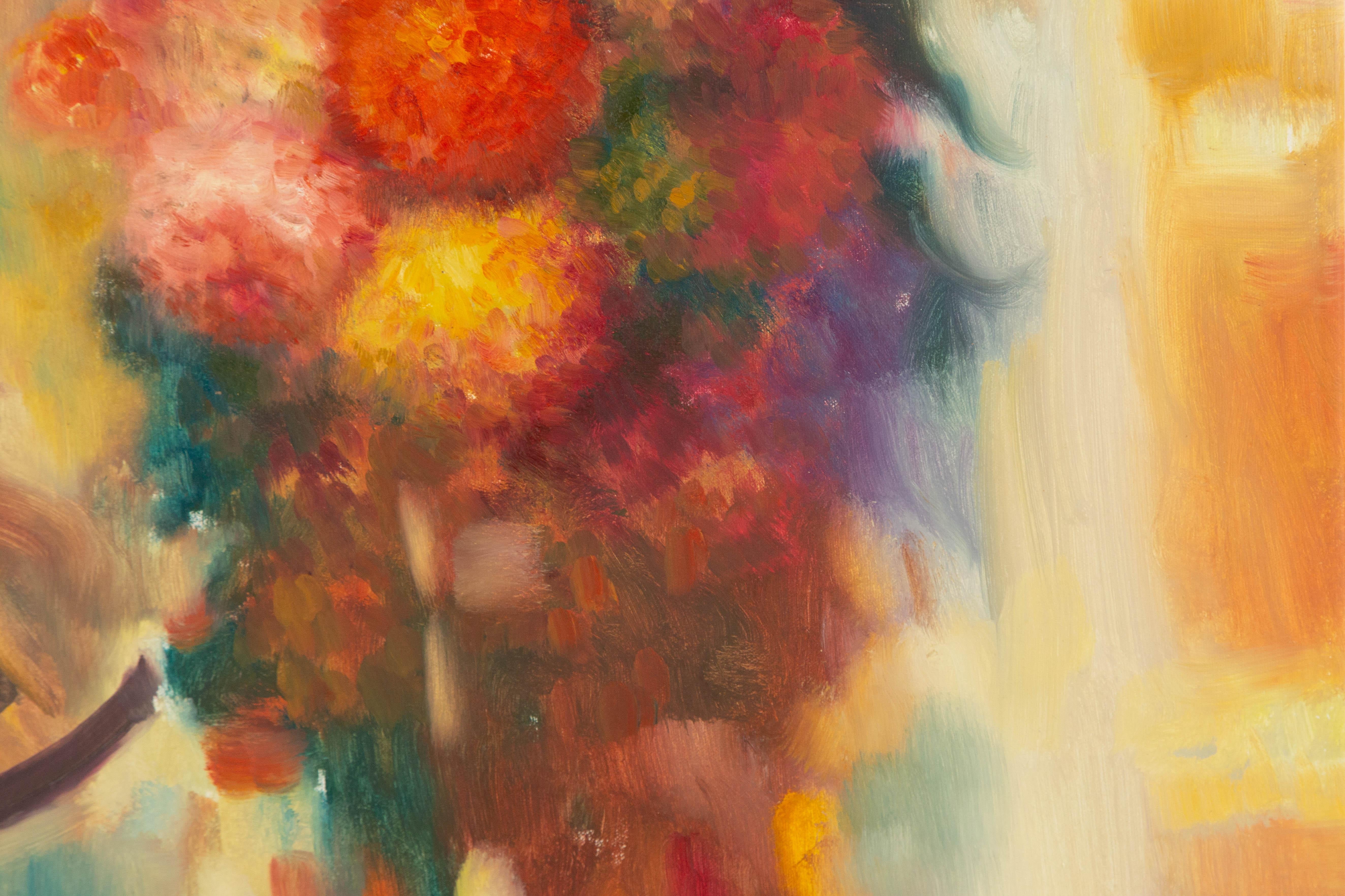 Dongxing Huang Floral Original Oil On Canvas 