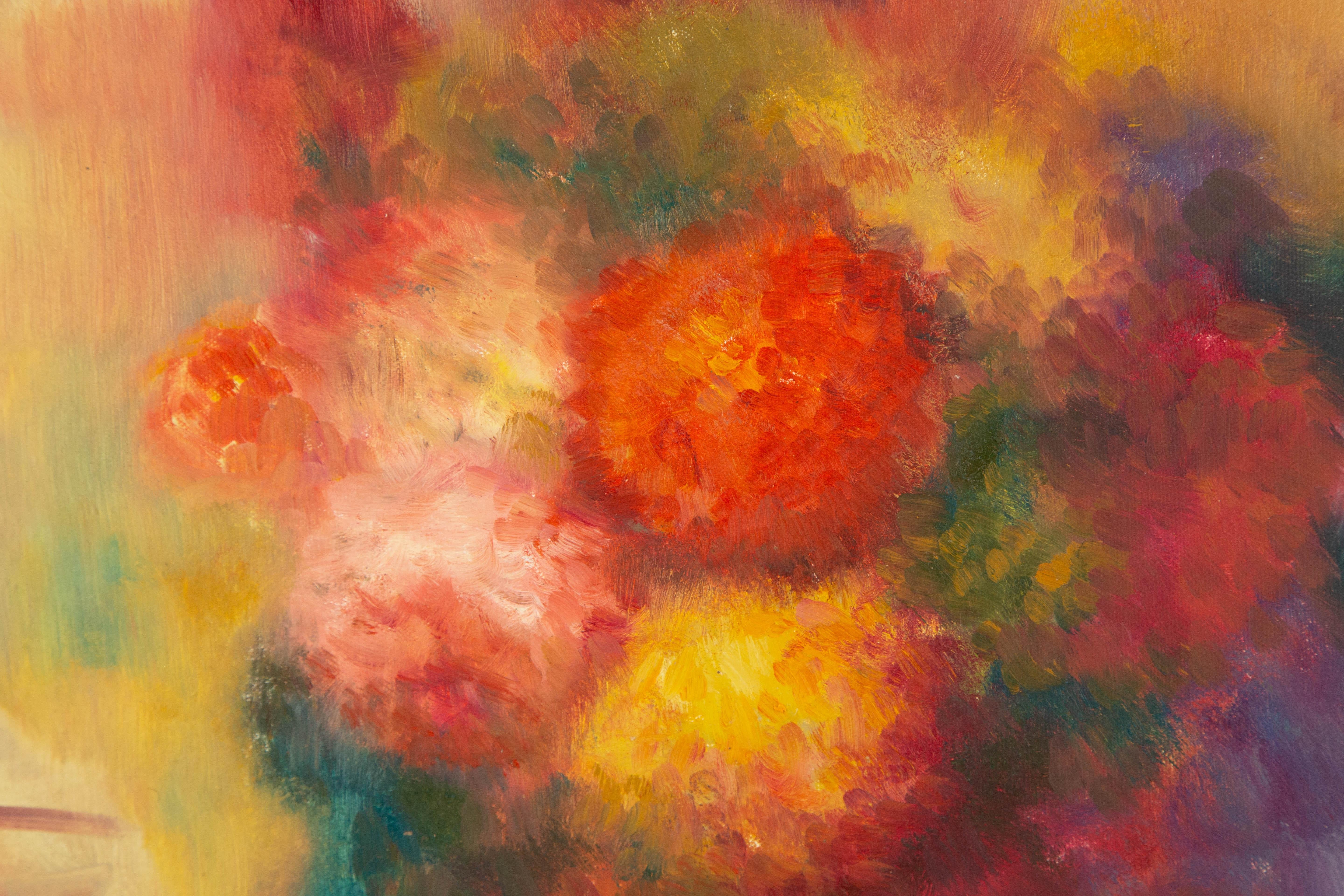 Dongxing Huang Floral Original Oil On Canvas 