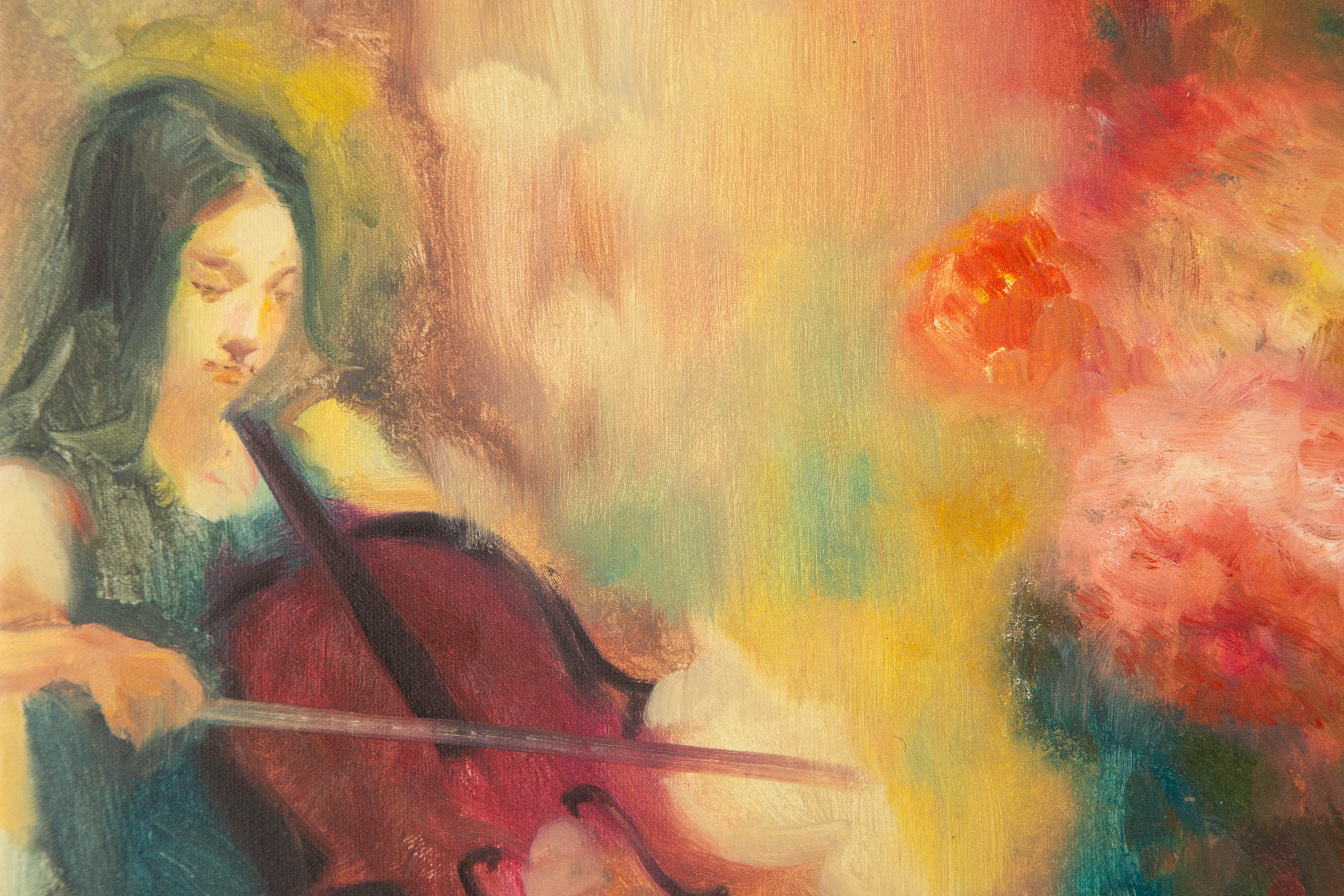 Dongxing Huang Floral Original Oil On Canvas 
