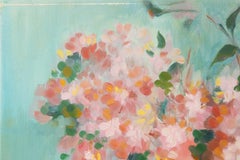 Olio originale su tela "Fiori rosa" di Dongxing Huang Floral