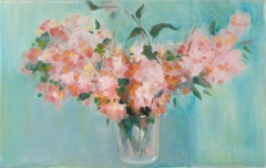 Dongxing Huang Floral Original Öl auf Leinwand "Pink Blossoms"