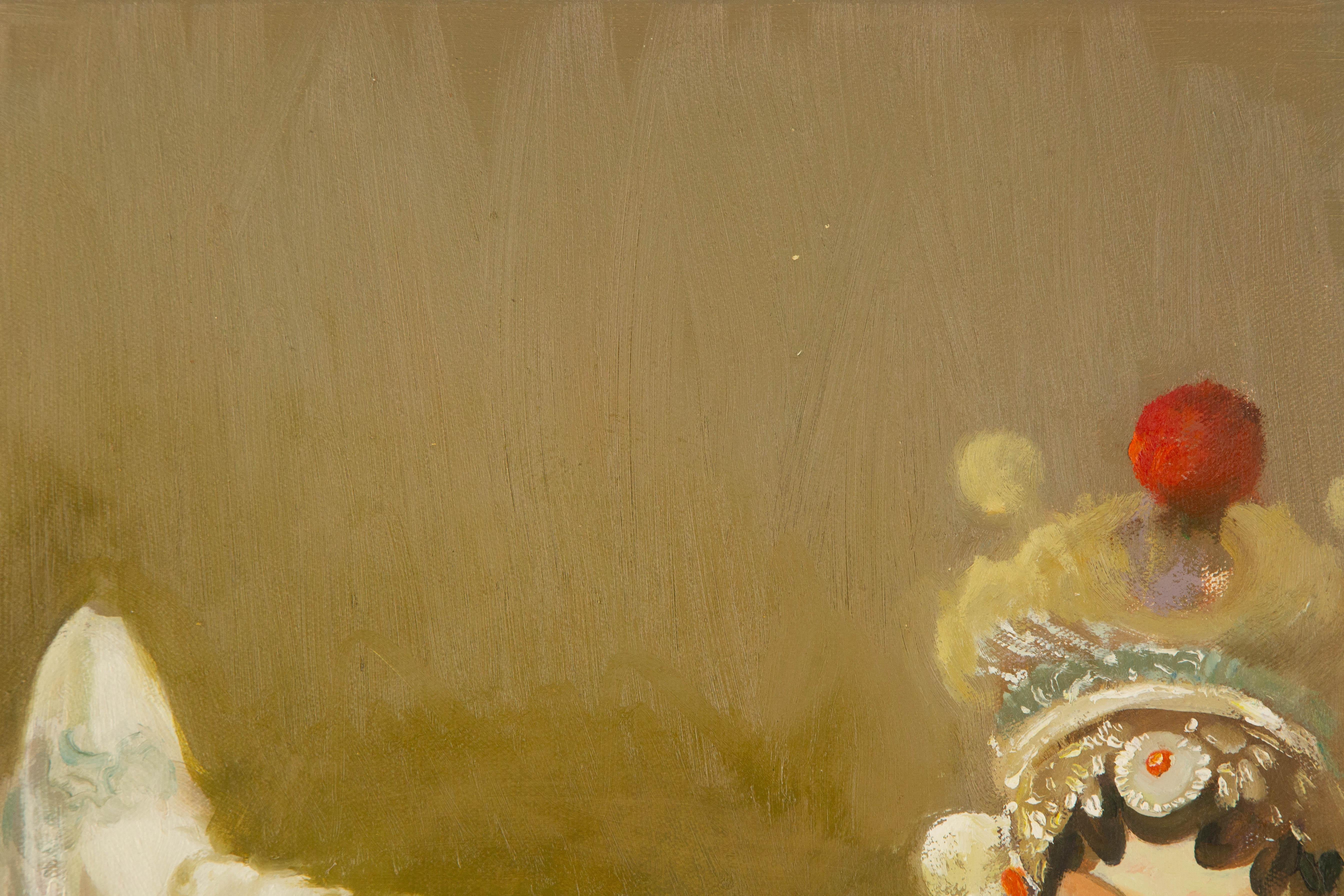 Dongxing Huang Porträt Original Öl auf Leinwand 