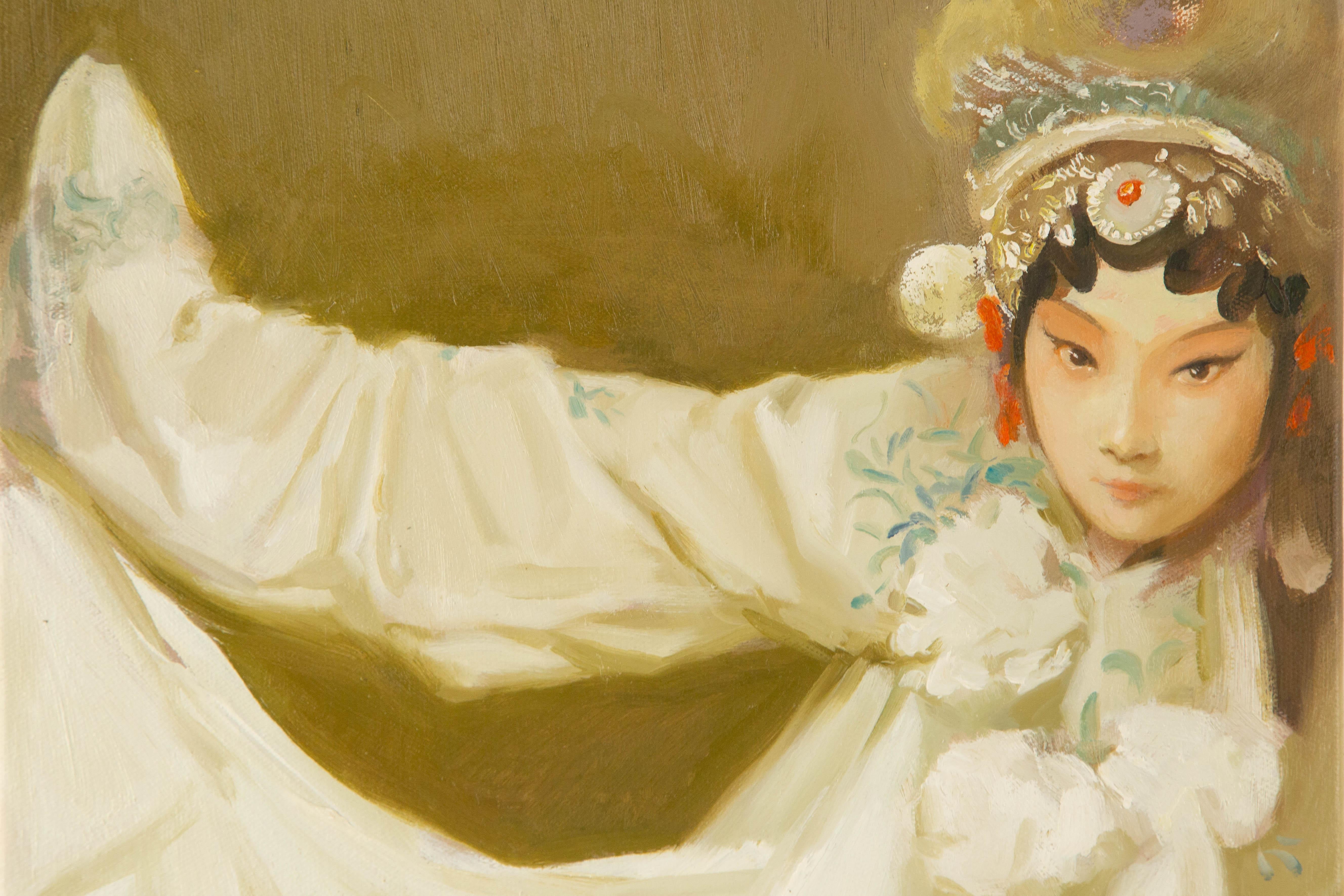 Dongxing Huang Porträt Original Öl auf Leinwand 