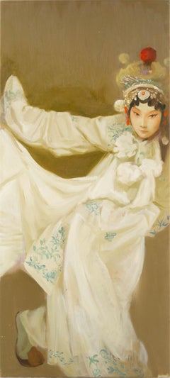 Dongxing Huang Porträt Original Öl auf Leinwand "Chinese Opera Actor"