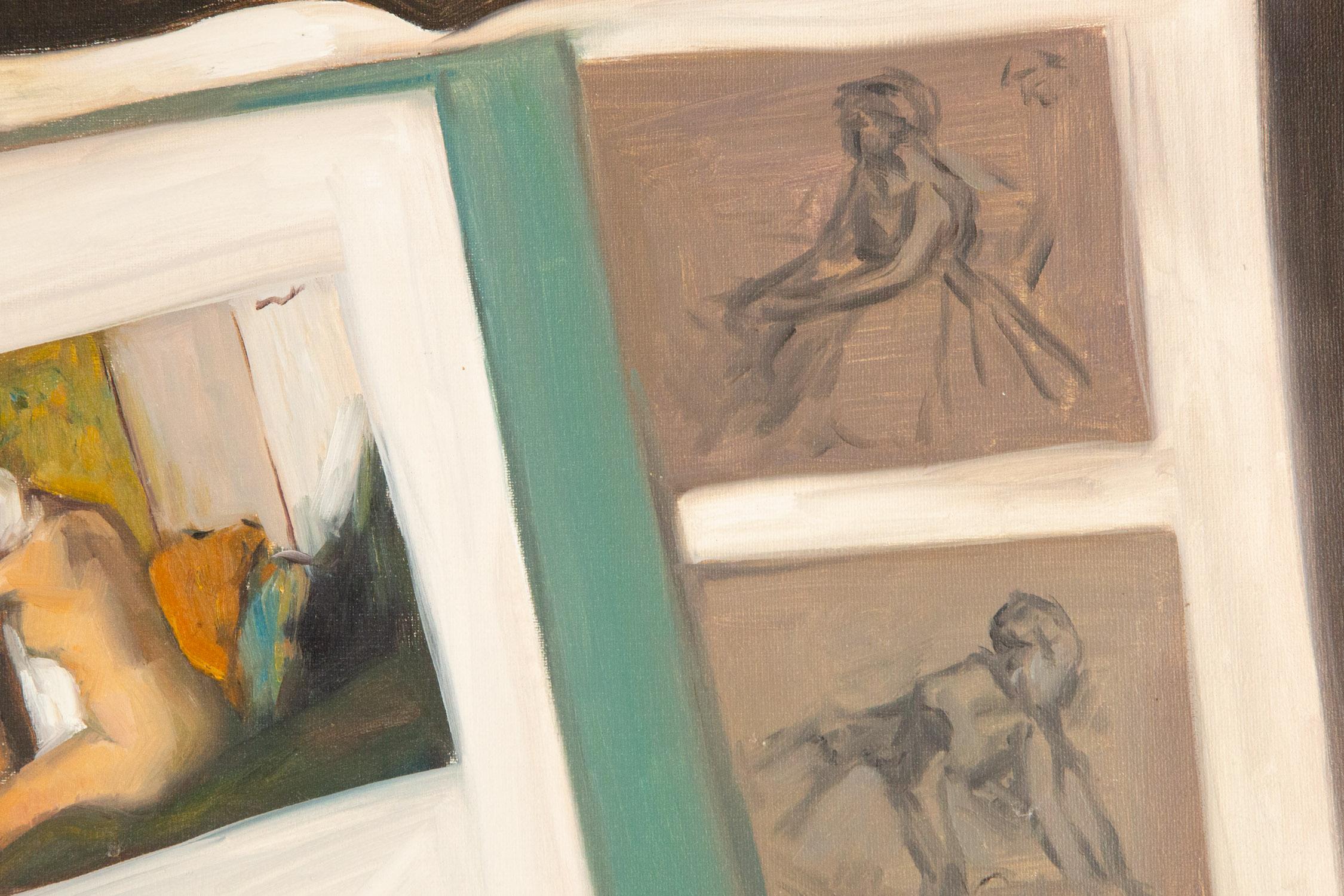 DongXing Huang Stillleben, Original, Öl auf Leinwand, „Collection 5“ (Braun), Still-Life Painting, von Dongxing Huang