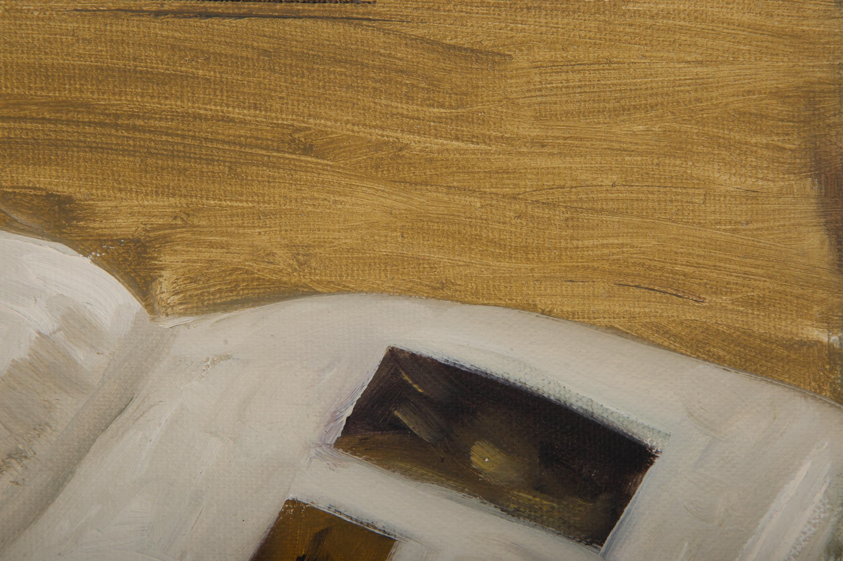 Dongxing Huang Stillleben Original Ölgemälde auf Leinwand „Ein Buch“ im Angebot 3