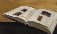 Dongxing Huang Stillleben Original Ölgemälde auf Leinwand „Ein Buch“