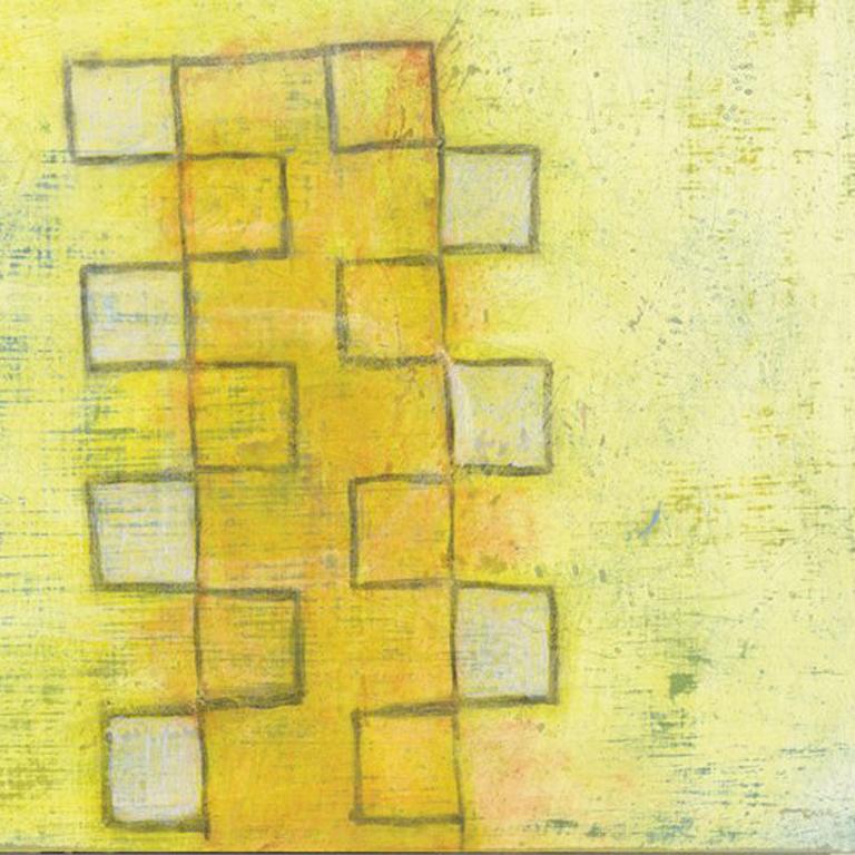 Yellow Stacks - Abstract Mixed Media Art by Donise English