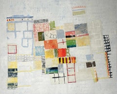 Best Laid Plan (Mixed Media Collage on Board in Bright Colors)