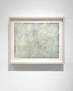 Helecho (Naturaleza Muerta Botánica Pintura Encáustica de Helechos sobre Blanco, Enmarcada)