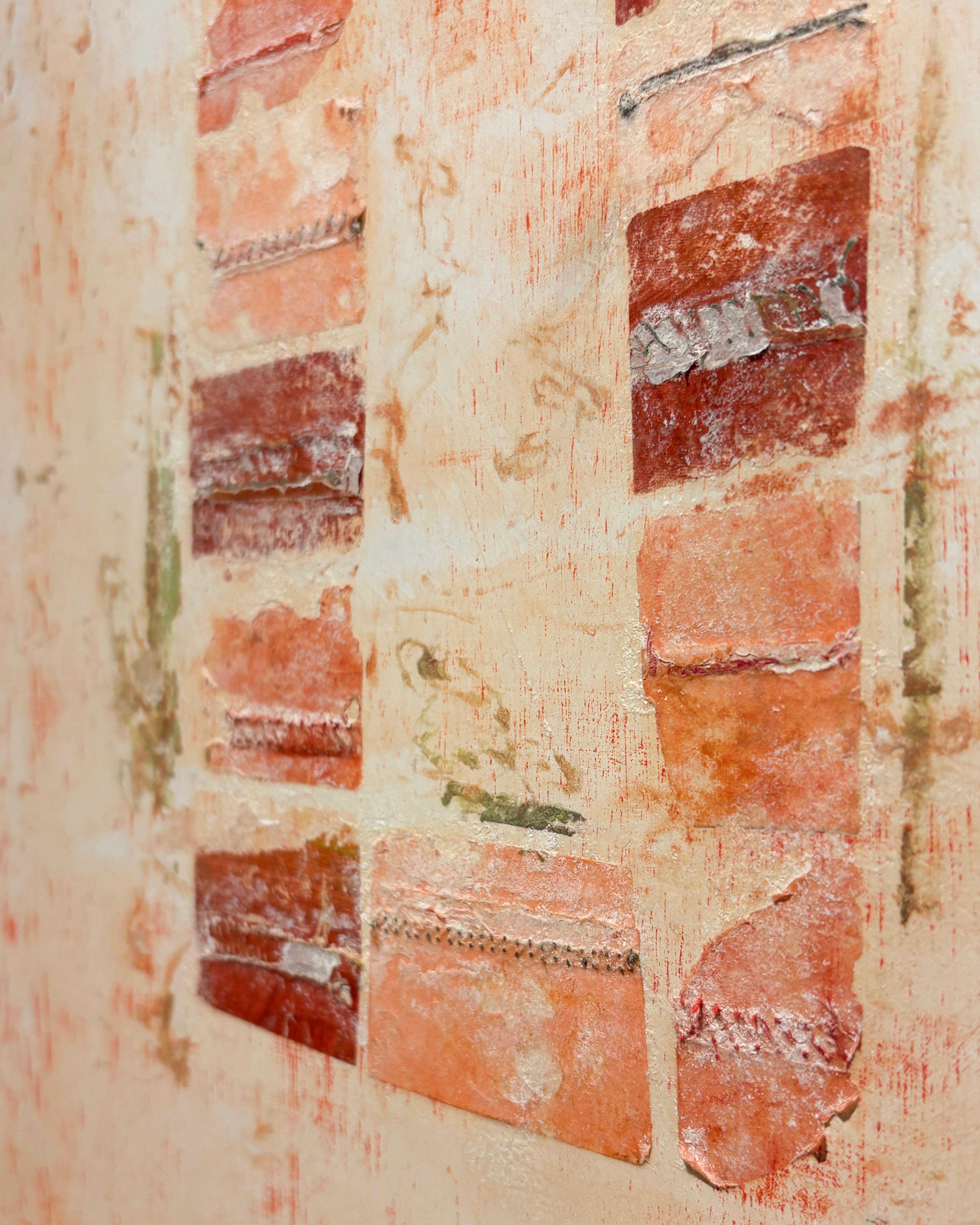 Thinking of Pompeii (Mixed Media Collage on Board in Tones of Red)), made by Hudson Valley based artist, Donise English, in 2025
mixed media collage on board, framed
Image size: 16 x 16in.
Light wood floater frame
Excellent condition and ready to