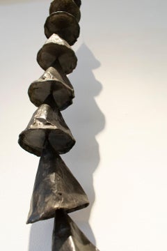 Untitled Black Cones (Tall and Narrow Monochromatic Paper and Wax Sculpture)
