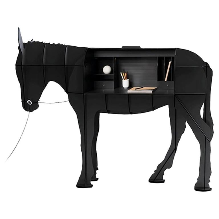 Donkey, Black Writing Desk with Leds, Made in France For Sale