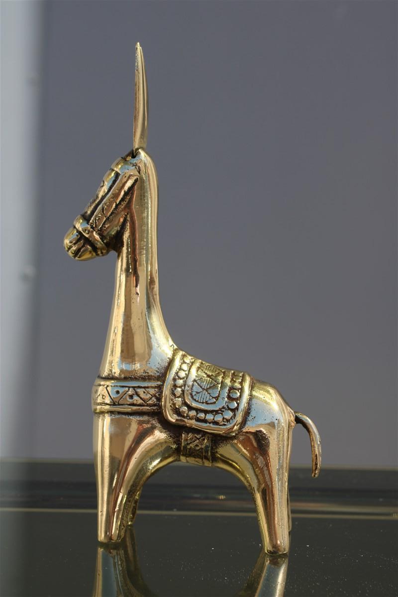 Milieu du XXe siècle Sculpture de âne en laiton doré massif au design italien du milieu du siècle dernier, années 1950 en vente