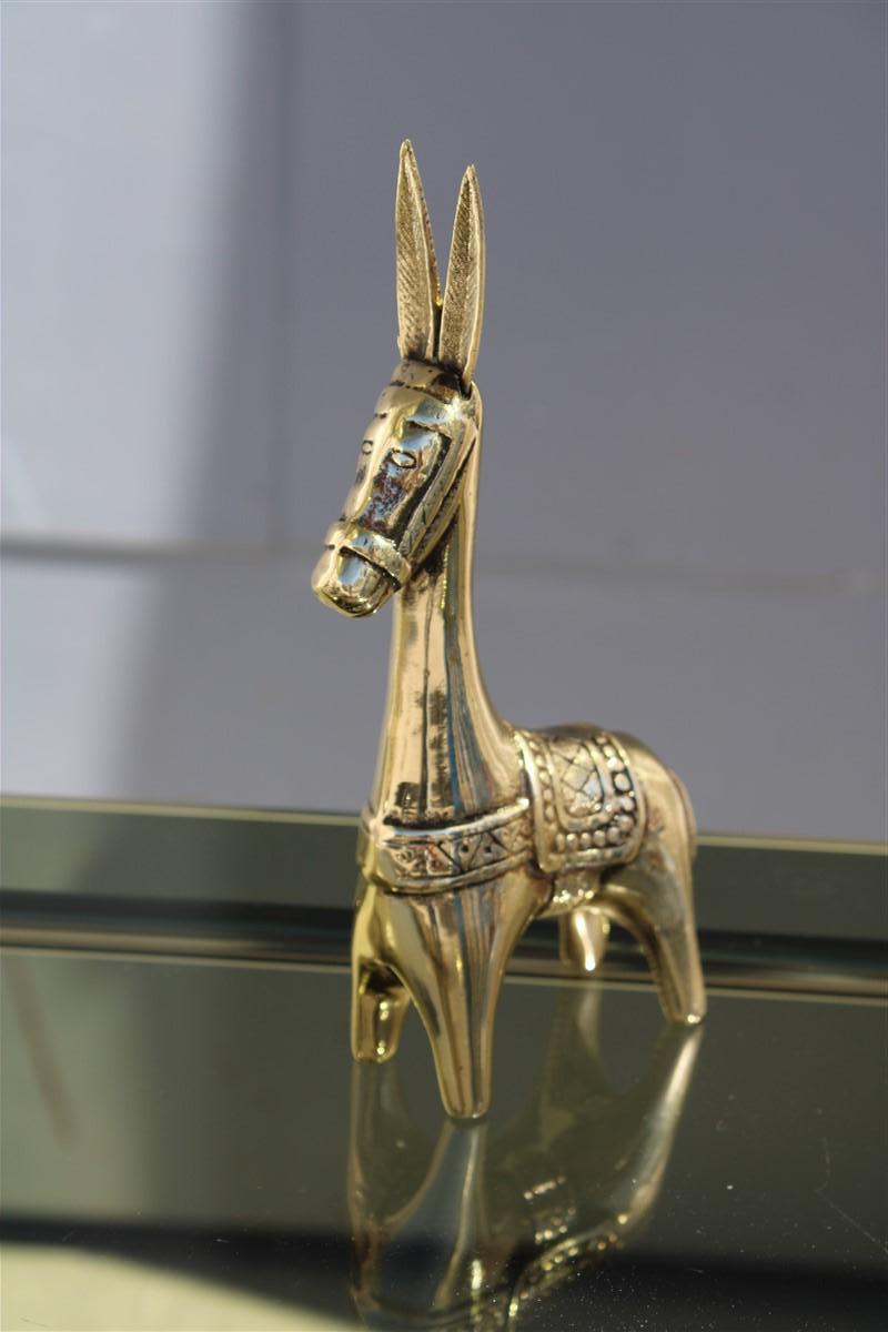 Donkey Sculpture in Solid Gold Brass Mid-Century Italian Design, 1950s In Good Condition For Sale In Palermo, Sicily