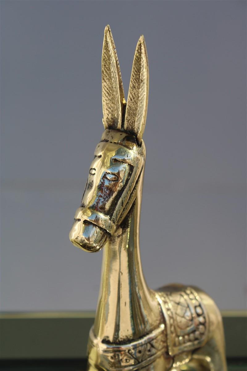 Mid-20th Century Donkey Sculpture in Solid Gold Brass Mid-Century Italian Design, 1950s For Sale