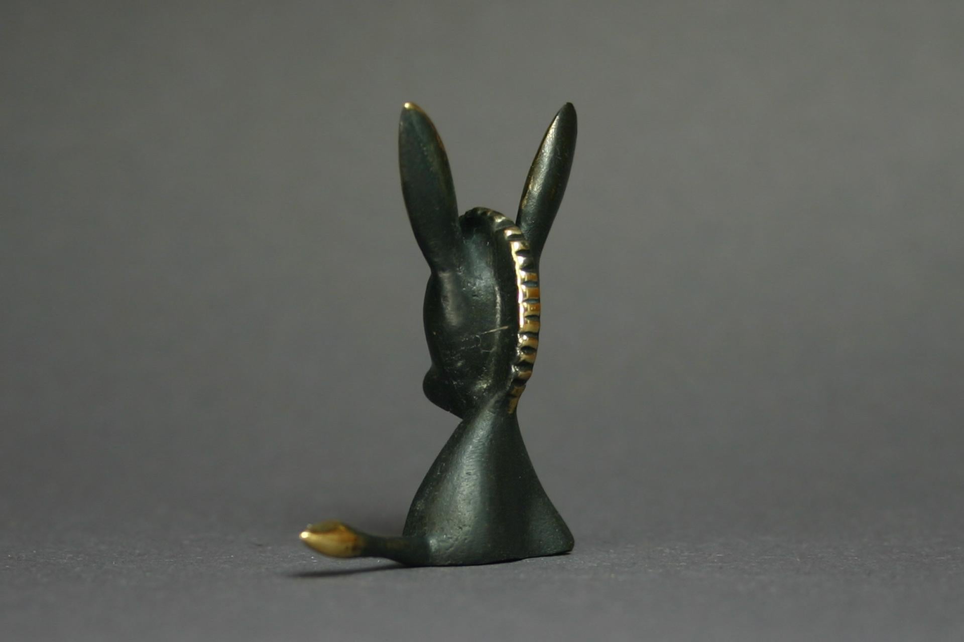 Mid-Century Modern DONKEY Walter Bosse figurines brass patinated new Vienna Austria For Sale