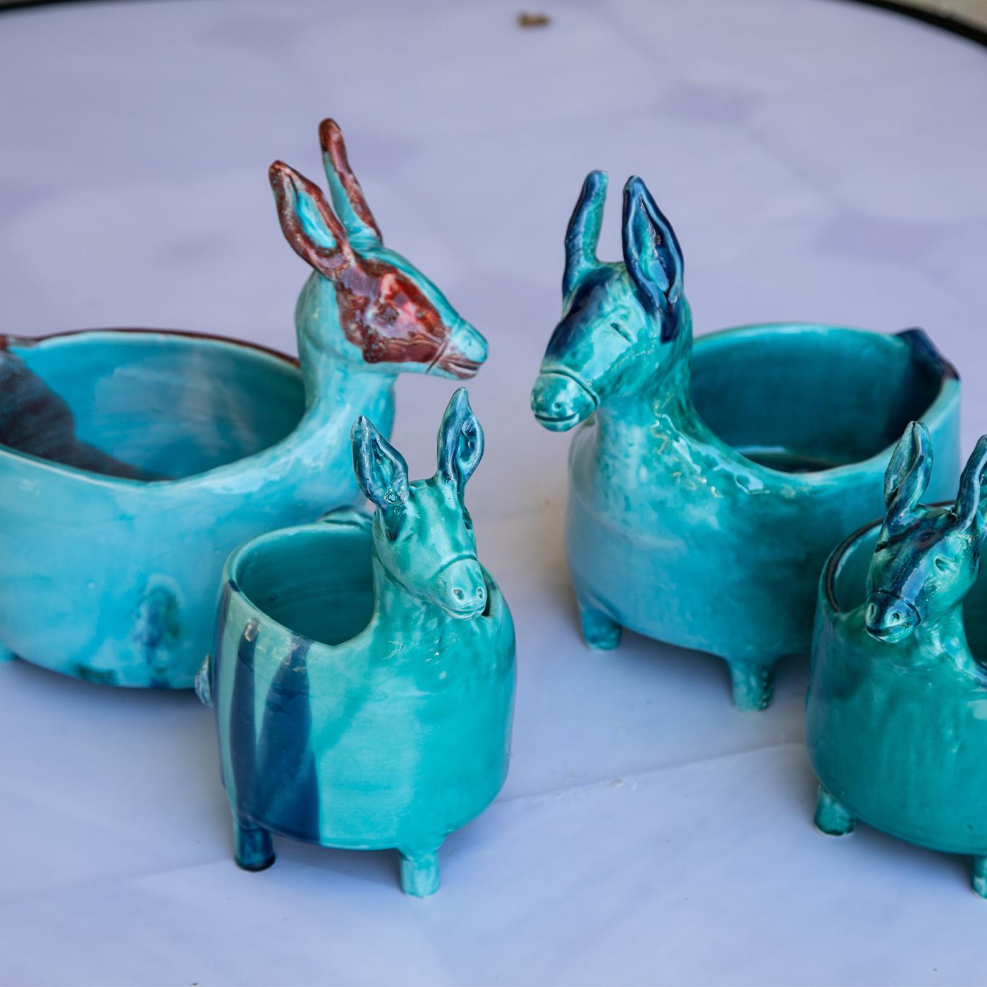 Ceramic Donkey with Wings Statuette For Sale