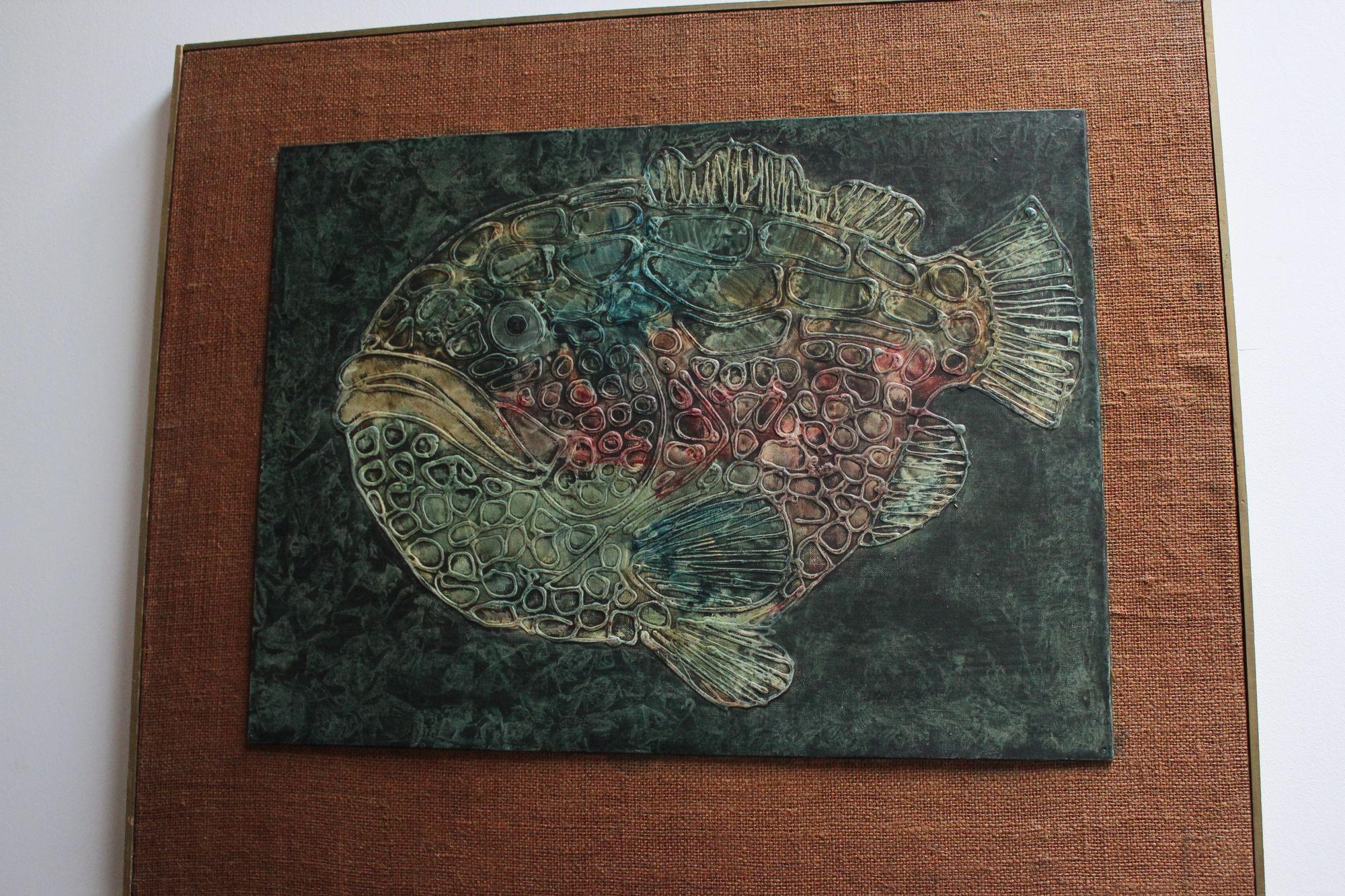 Mixed Media „Grouper“ von Donn Devita auf Masonit im Zustand „Gut“ im Angebot in Brooklyn, NY