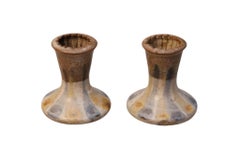 Donn Young Attr. Ceramic Candle Holders, a Pair