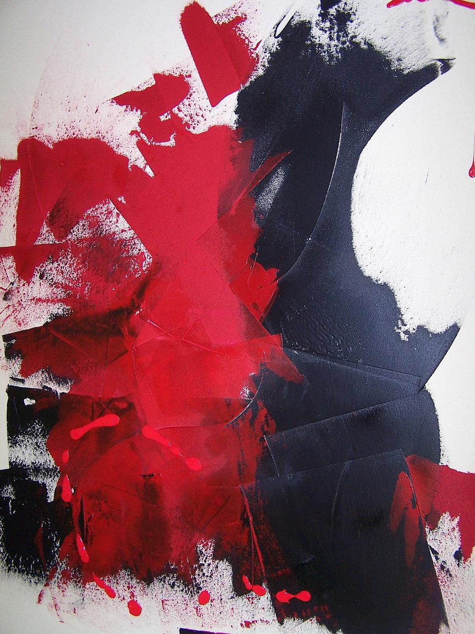 Donna Bernstein Animal Painting - "Red Black"