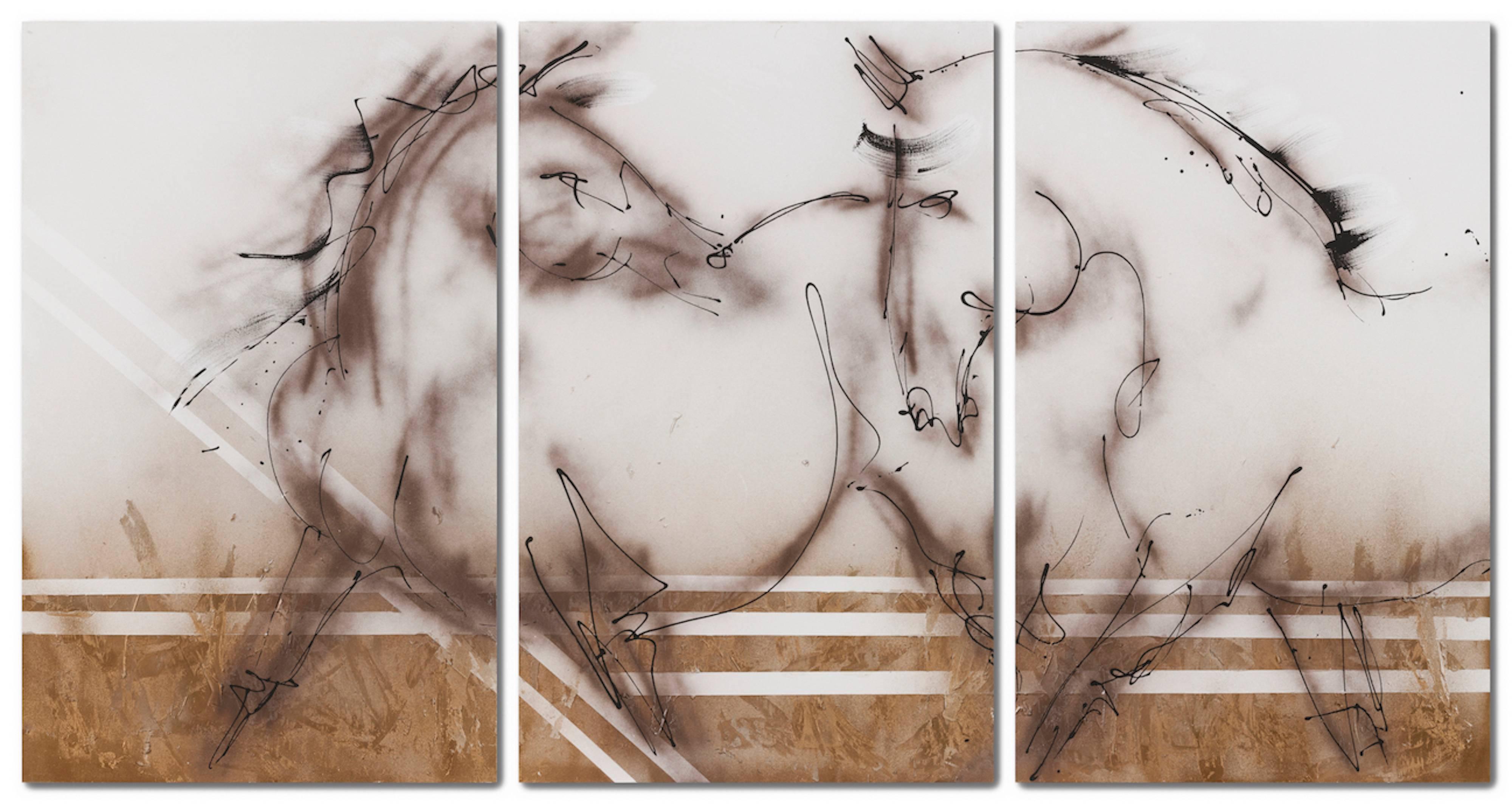 Donna Bernstein Animal Painting – Pferde mit unterschiedlichen Pferdemotiven