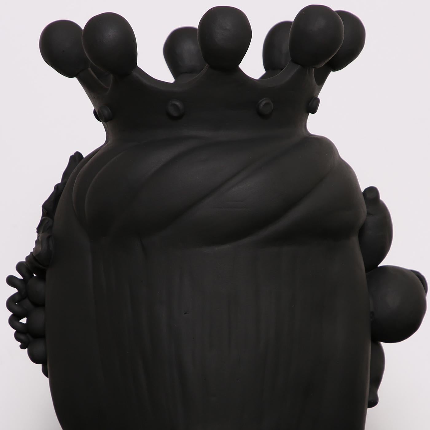 lady with black vase