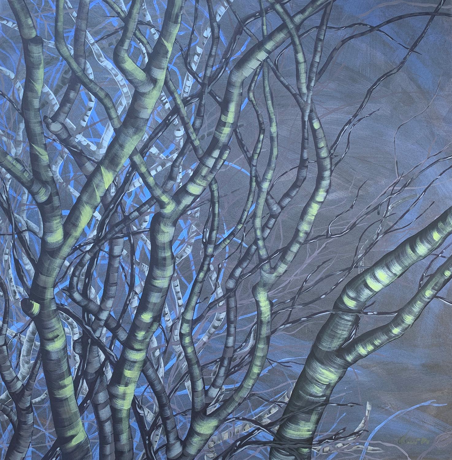 Donna Corvi Landscape Painting - Dark Sky, Original Painting