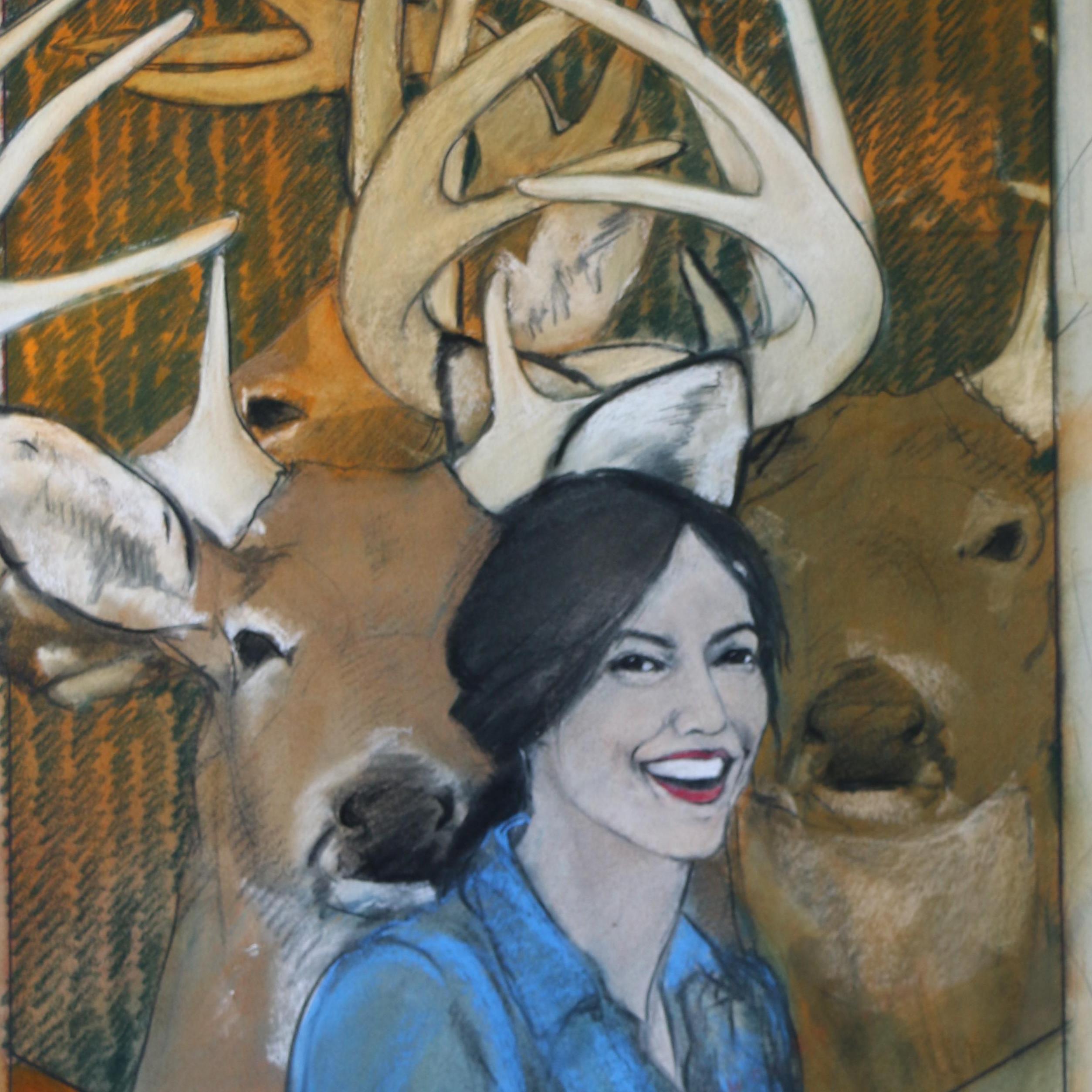 woman with antlers art