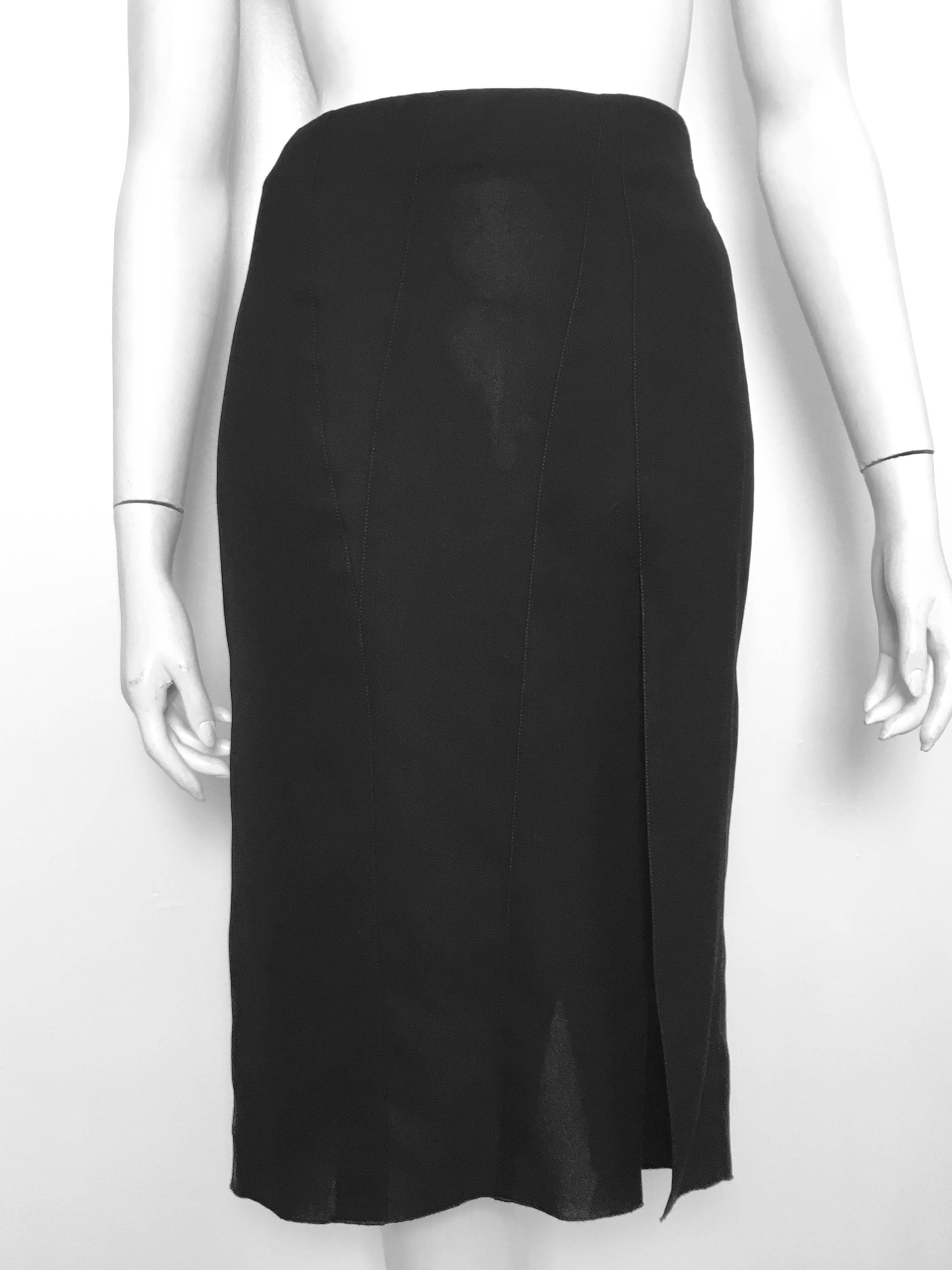 Donna Karan 1990s Black Sheer Skirt Size 8, made in Italy. For Sale 8