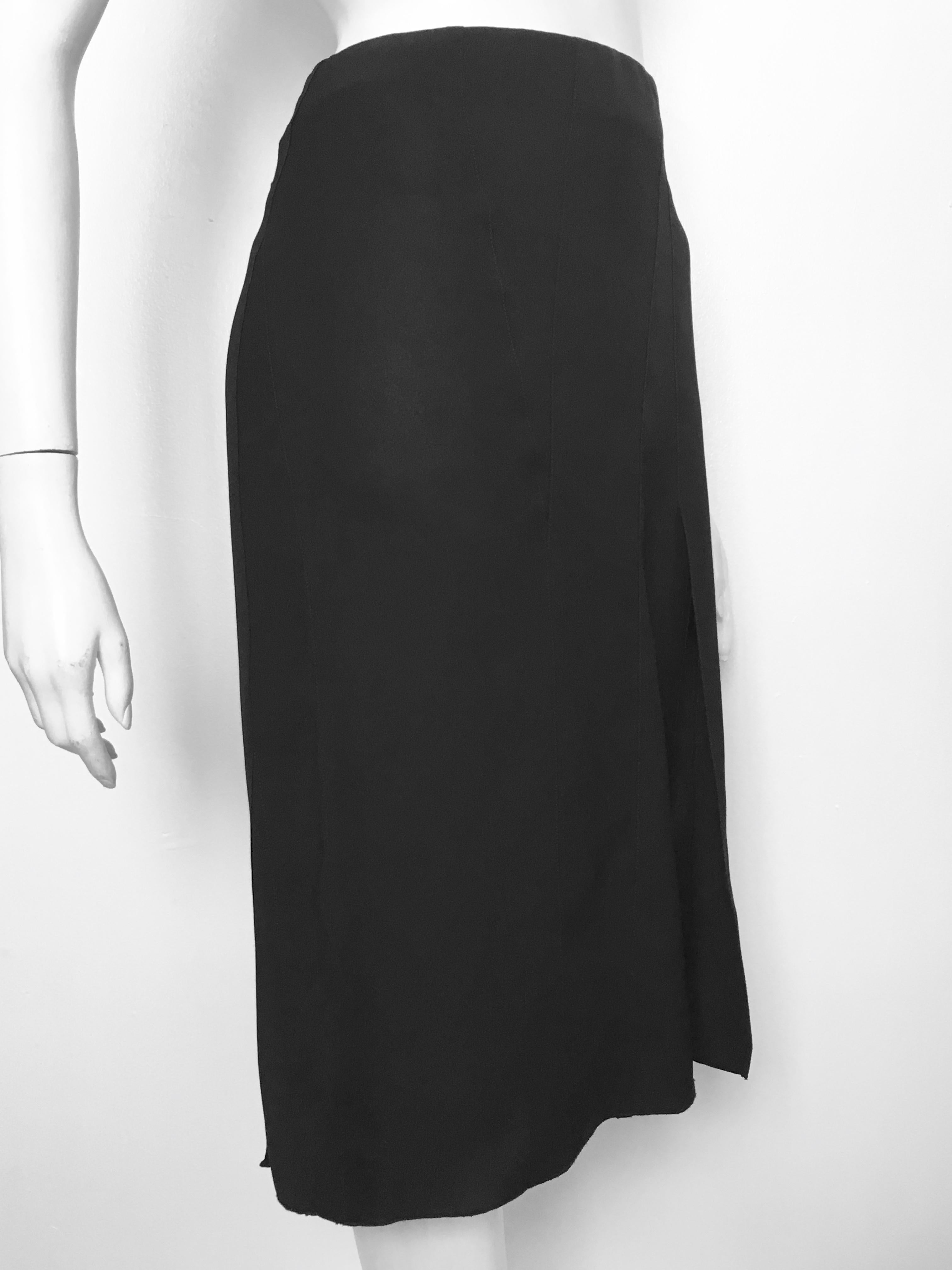 Donna Karan 1990s Black Sheer Skirt Size 8, made in Italy. For Sale 9