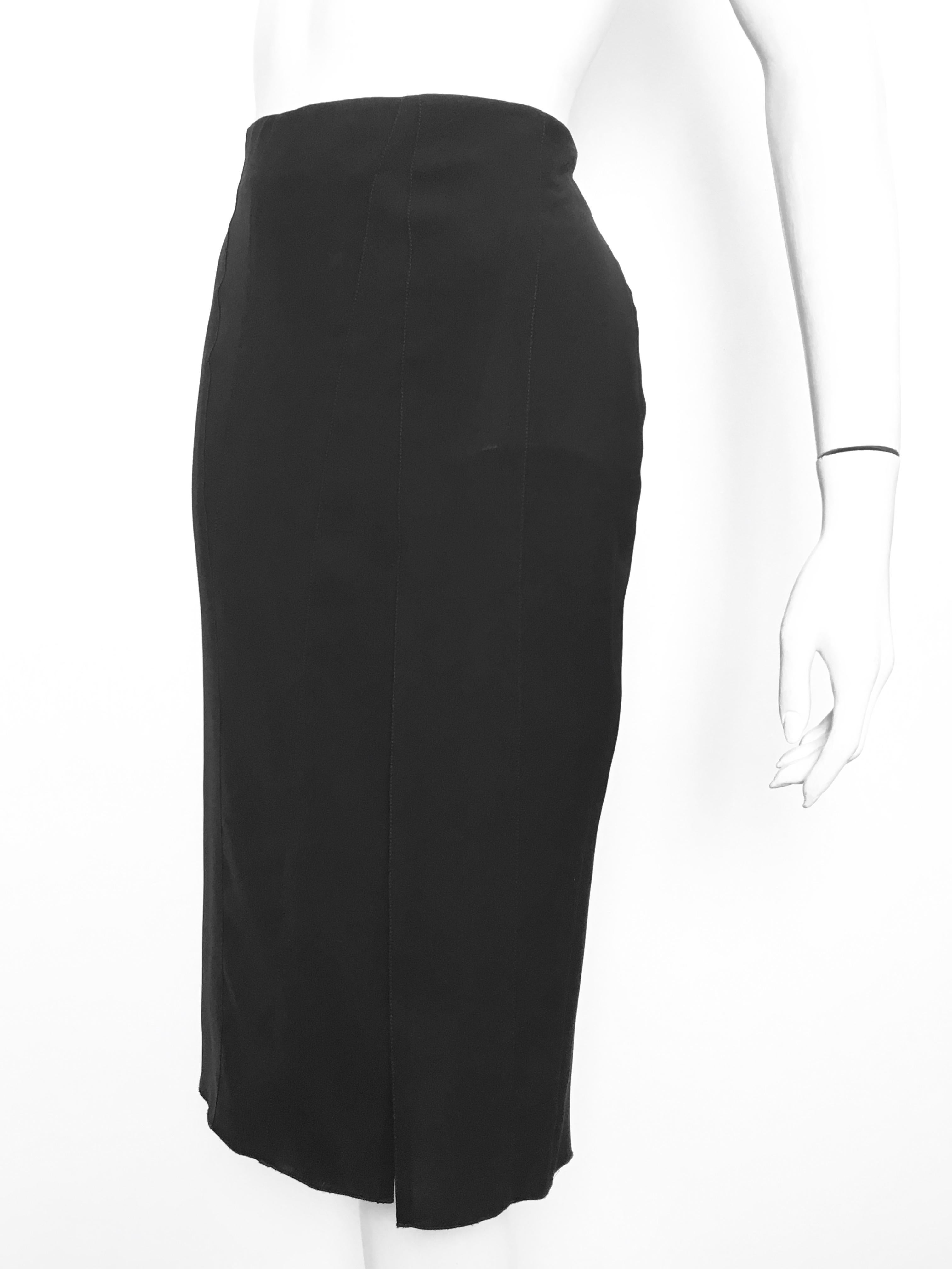 Donna Karan 1990s Black Sheer Skirt Size 8, made in Italy. For Sale 11